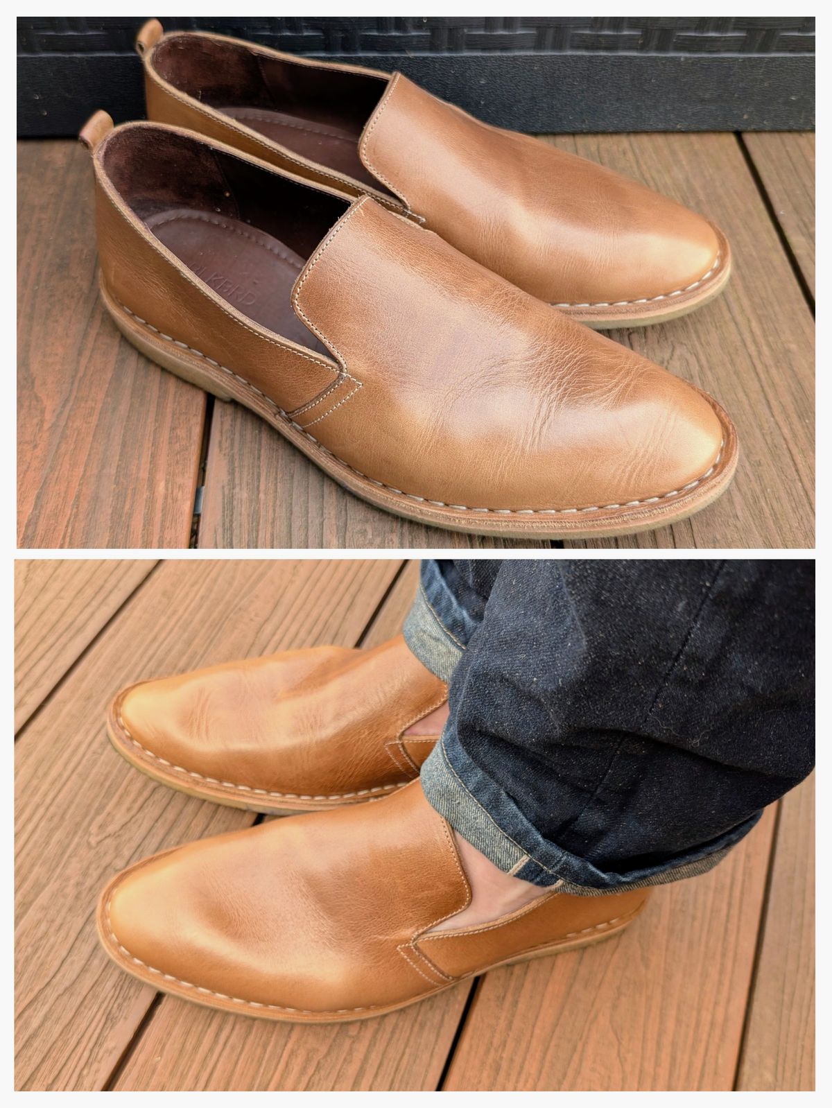 Photo by Yakkboot73 on May 9, 2026 of the Blkbrd Shoemaker Travers in Horween Natural Chromexcel.