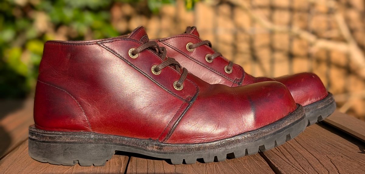 Photo by Yakkboot73 on July 3, 2025 of the Jim Green Custom Vellie Composite Toe Cap in Walnut Veg Tan.