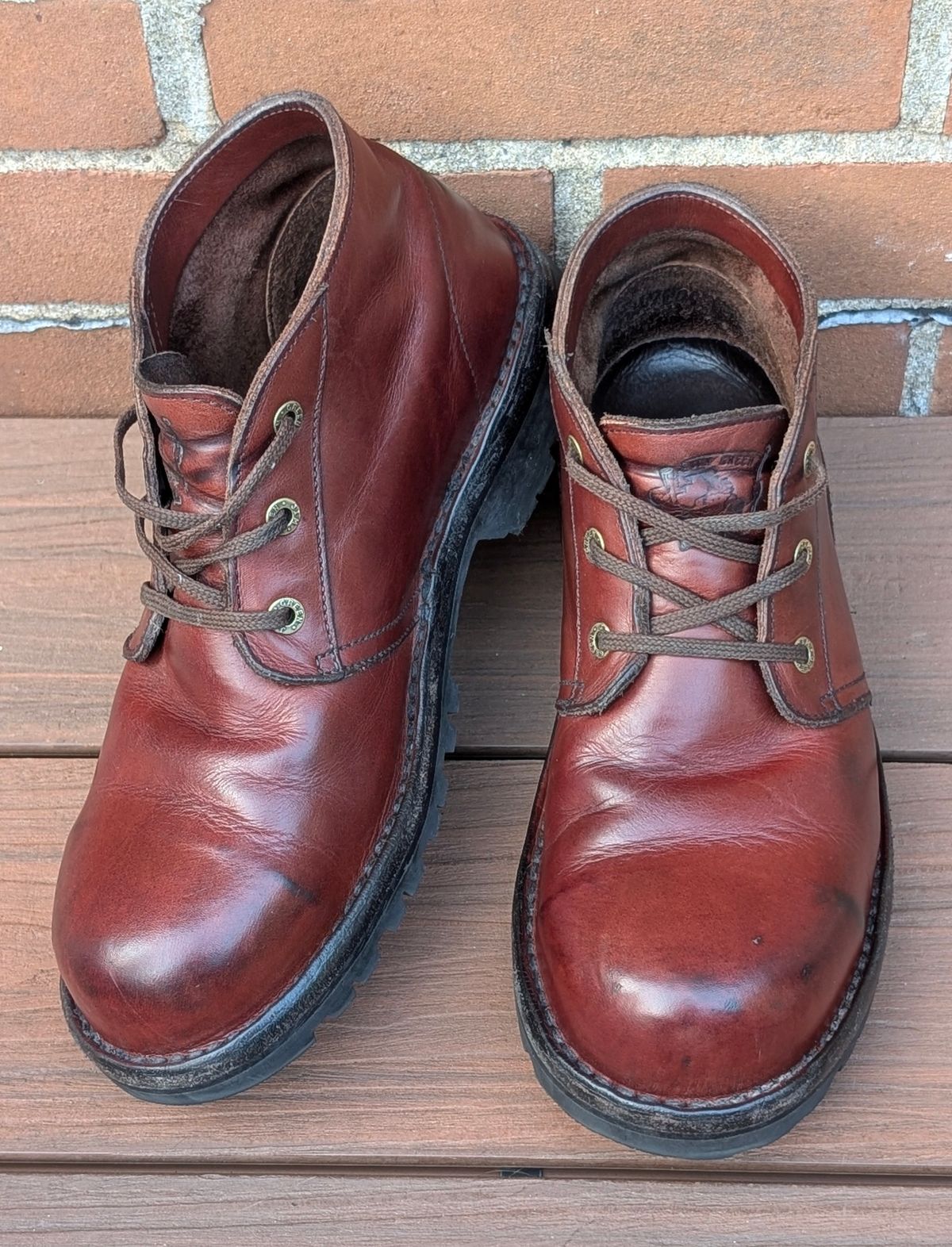 Photo by Yakkboot73 on July 24, 2025 of the Jim Green Custom Vellie Composite Toe Cap in Walnut Veg Tan.