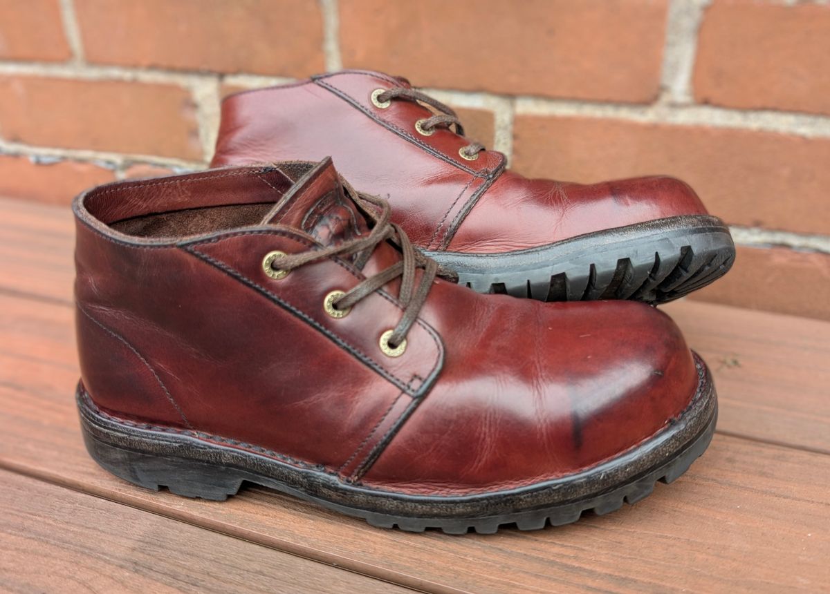 Photo by Yakkboot73 on September 27, 2025 of the Jim Green Custom Vellie Composite Toe Cap in Walnut Veg Tan.