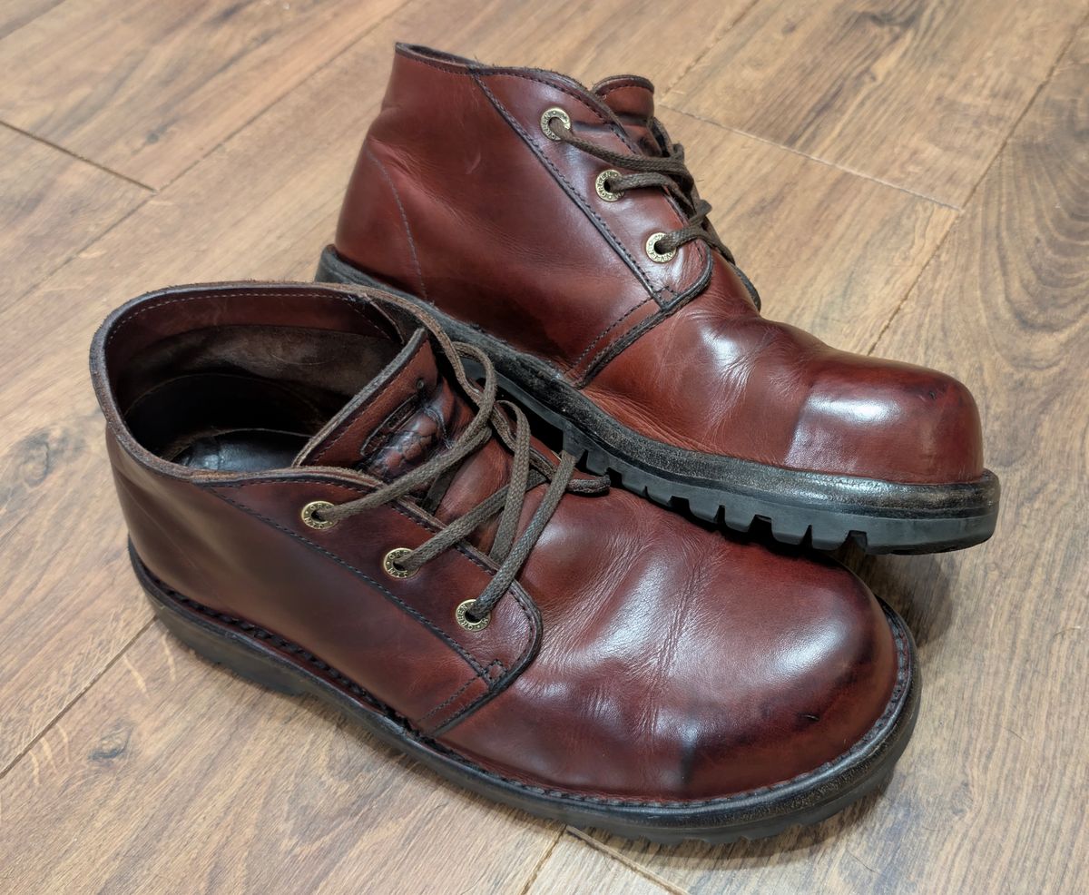 Photo by Yakkboot73 on October 14, 2025 of the Jim Green Custom Vellie Composite Toe Cap in Walnut Veg Tan.