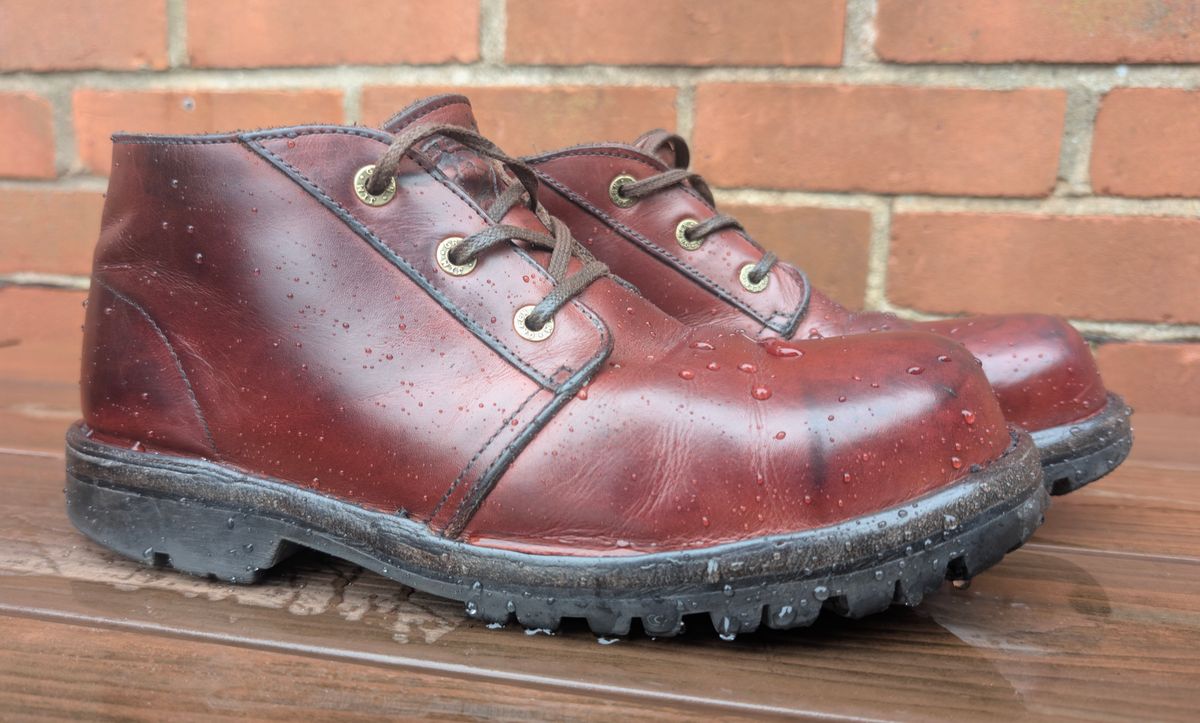 Photo by Yakkboot73 on October 19, 2025 of the Jim Green Custom Vellie Composite Toe Cap in Walnut Veg Tan.