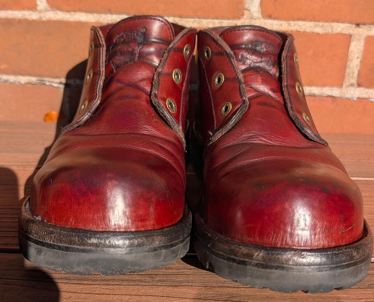 Photo by Yakkboot73 on November 2, 2025 of the Jim Green Custom Vellie Composite Toe Cap in Walnut Veg Tan.
