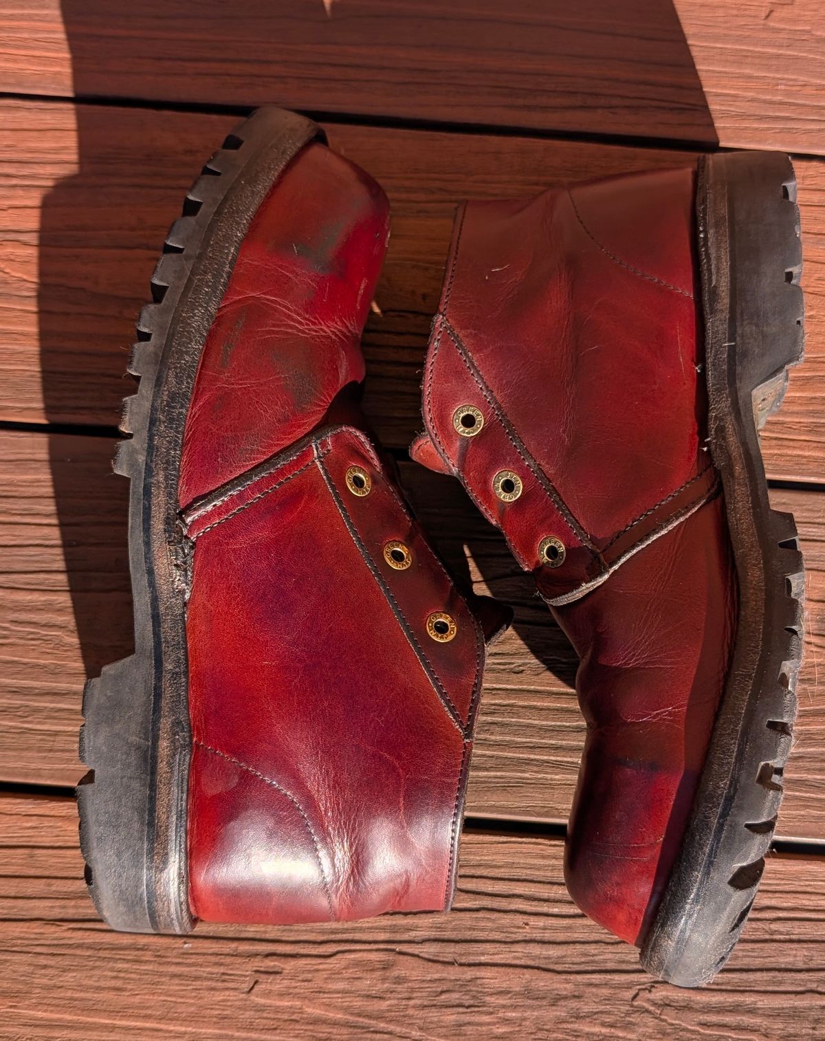 Photo by Yakkboot73 on November 2, 2025 of the Jim Green Custom Vellie Composite Toe Cap in Walnut Veg Tan.