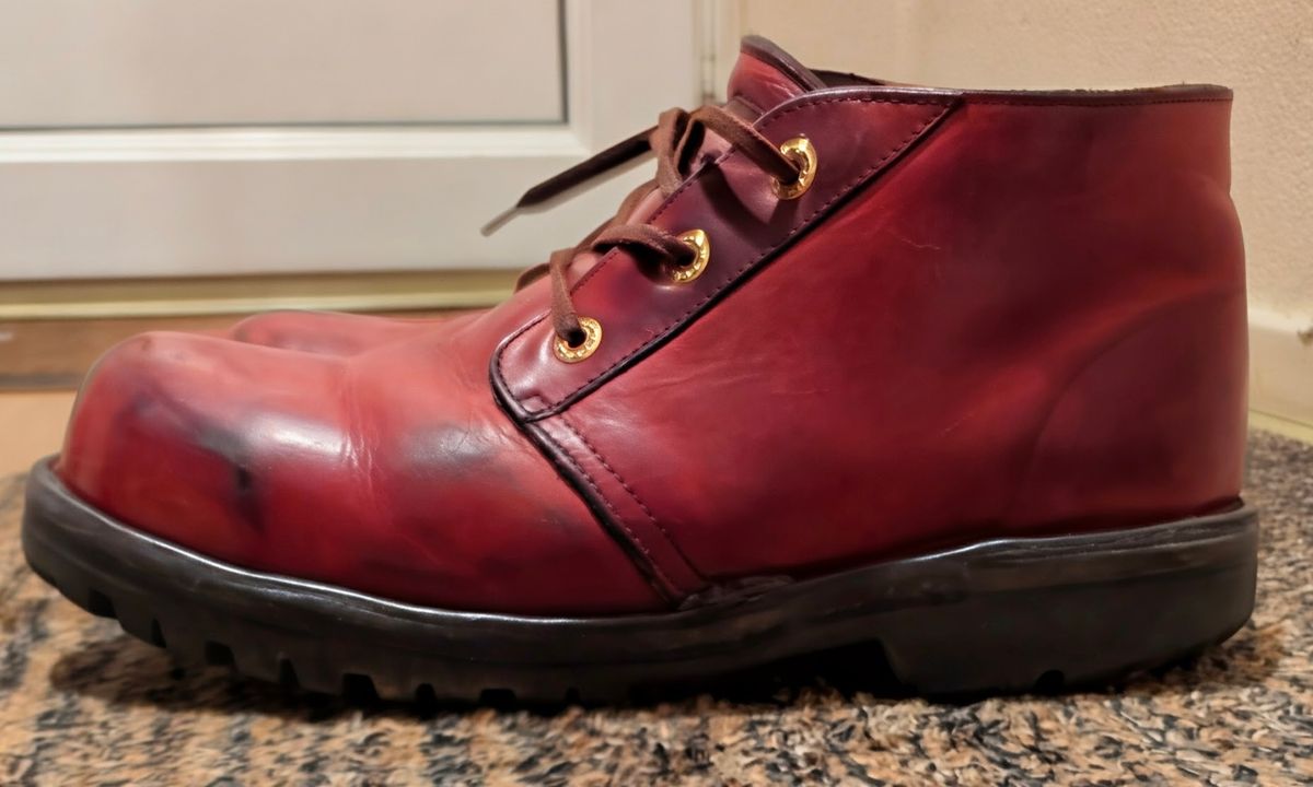 Photo by Yakkboot73 on December 3, 2025 of the Jim Green Custom Vellie Composite Toe Cap in Walnut Veg Tan.