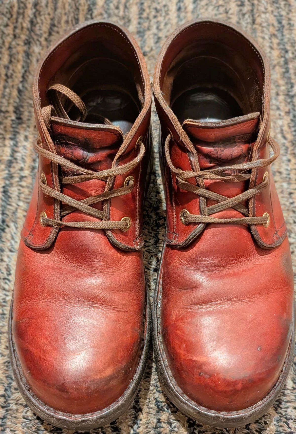Photo by Yakkboot73 on December 3, 2025 of the Jim Green Custom Vellie Composite Toe Cap in Walnut Veg Tan.