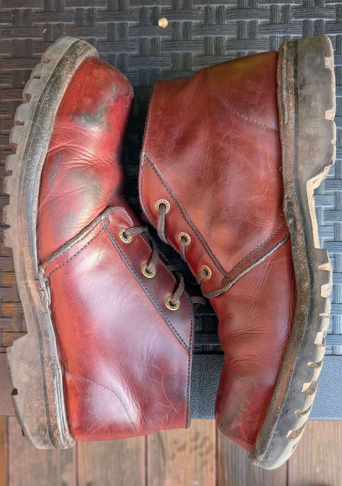 Photo by Yakkboot73 on January 2, 2026 of the Jim Green Custom Vellie Composite Toe Cap in Walnut Veg Tan.