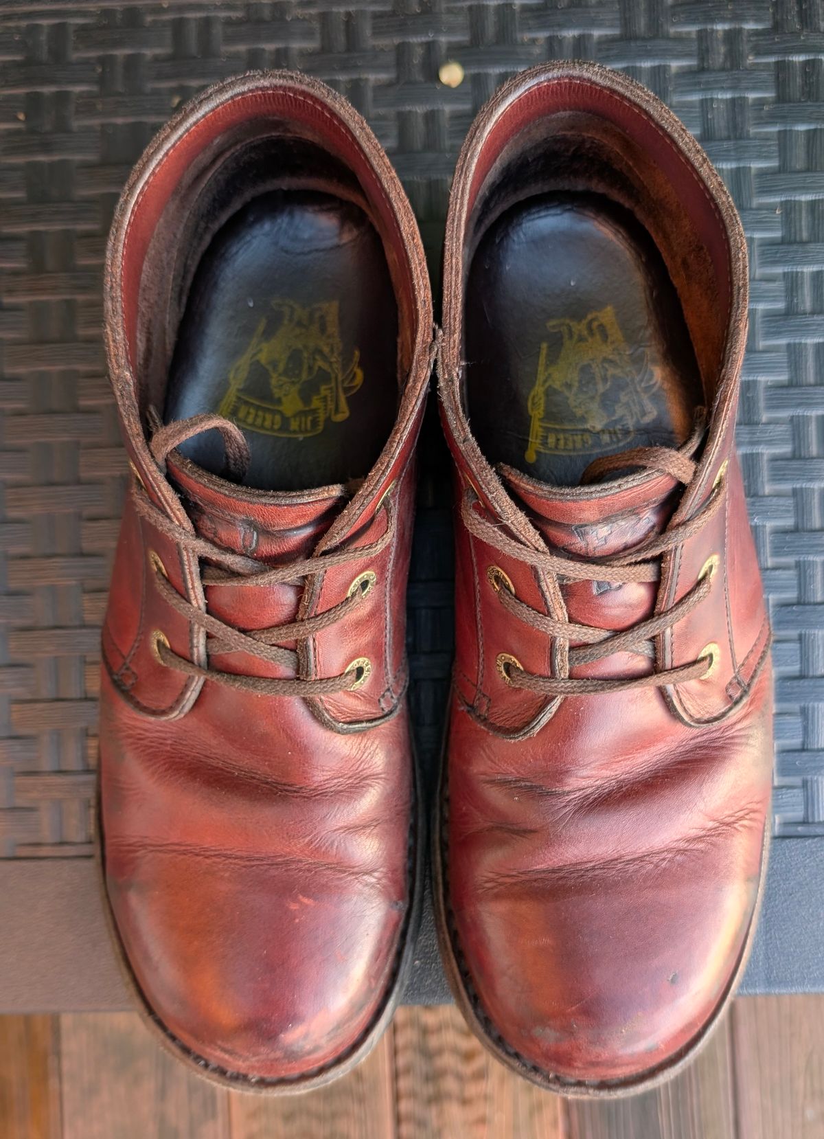 Photo by Yakkboot73 on January 2, 2026 of the Jim Green Custom Vellie Composite Toe Cap in Walnut Veg Tan.