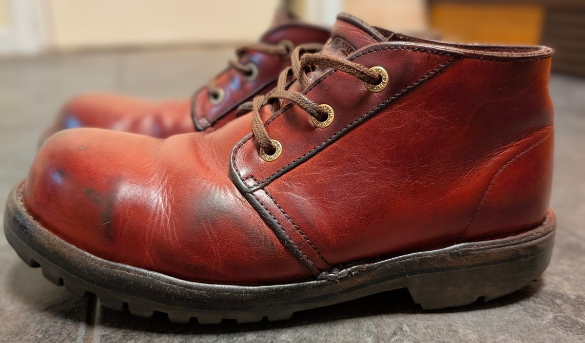 Photo by Yakkboot73 on January 7, 2026 of the Jim Green Custom Vellie Composite Toe Cap in Walnut Veg Tan.