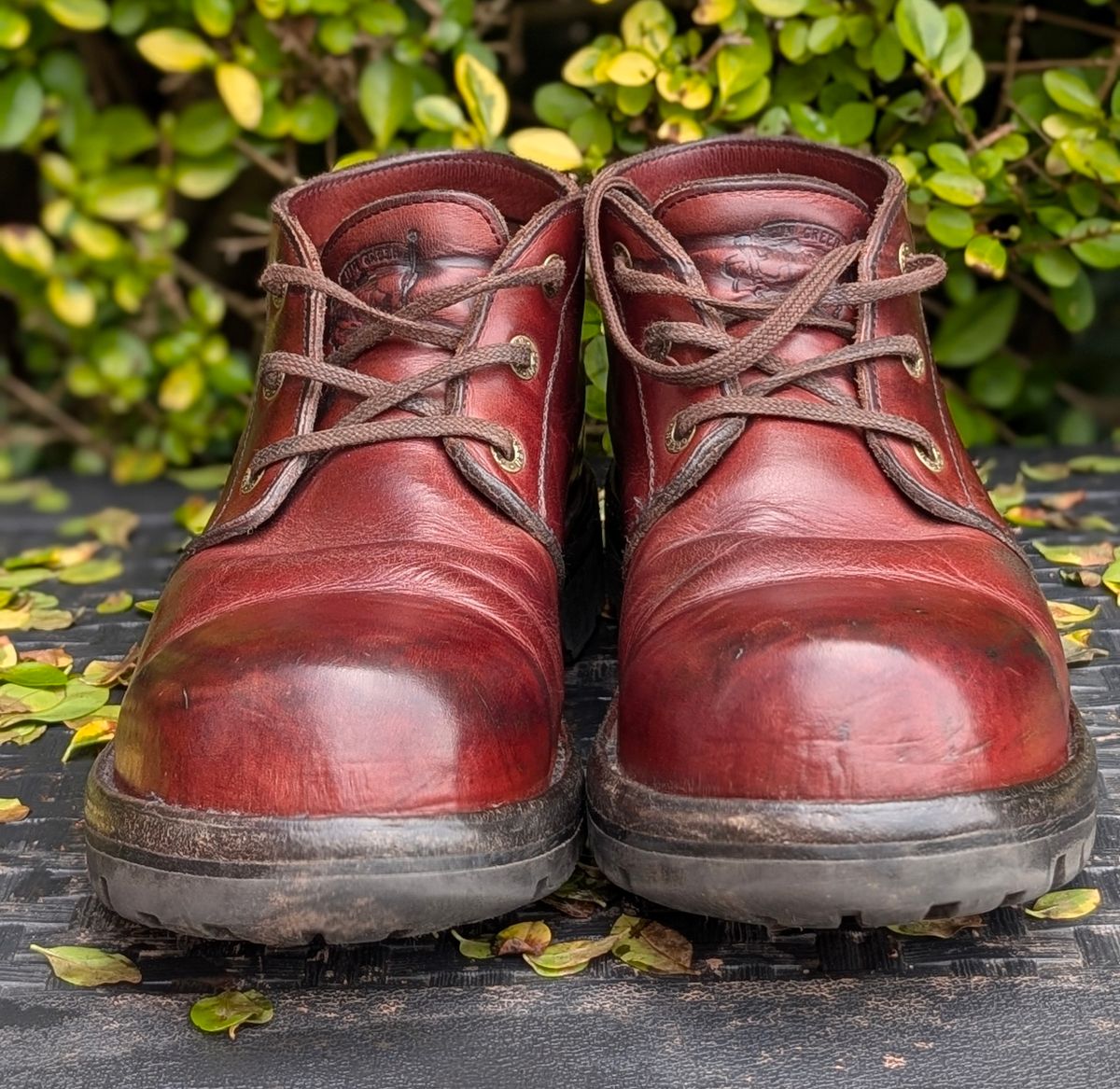 Photo by Yakkboot73 on March 1, 2026 of the Jim Green Custom Vellie Composite Toe Cap in Walnut Veg Tan.