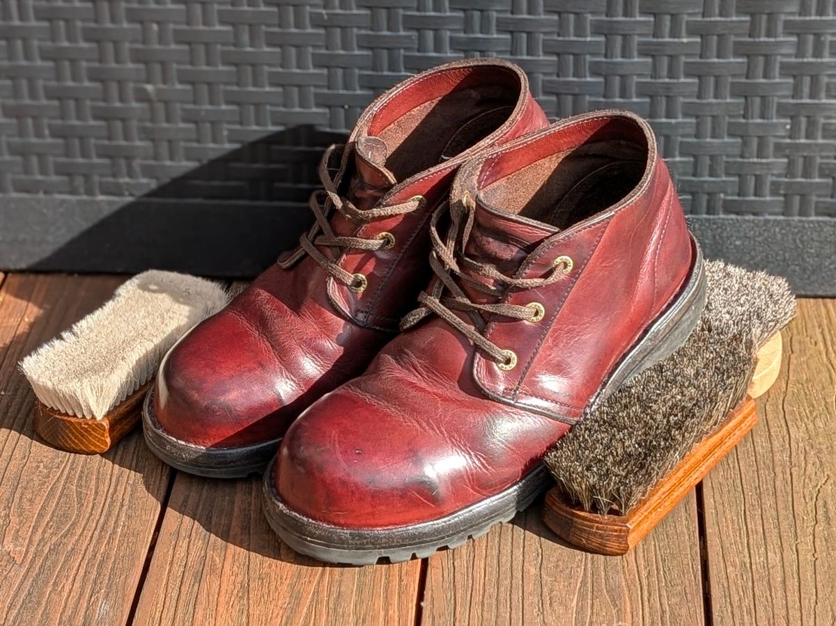 Photo by Yakkboot73 on April 5, 2026 of the Jim Green Custom Vellie Composite Toe Cap in Walnut Veg Tan.