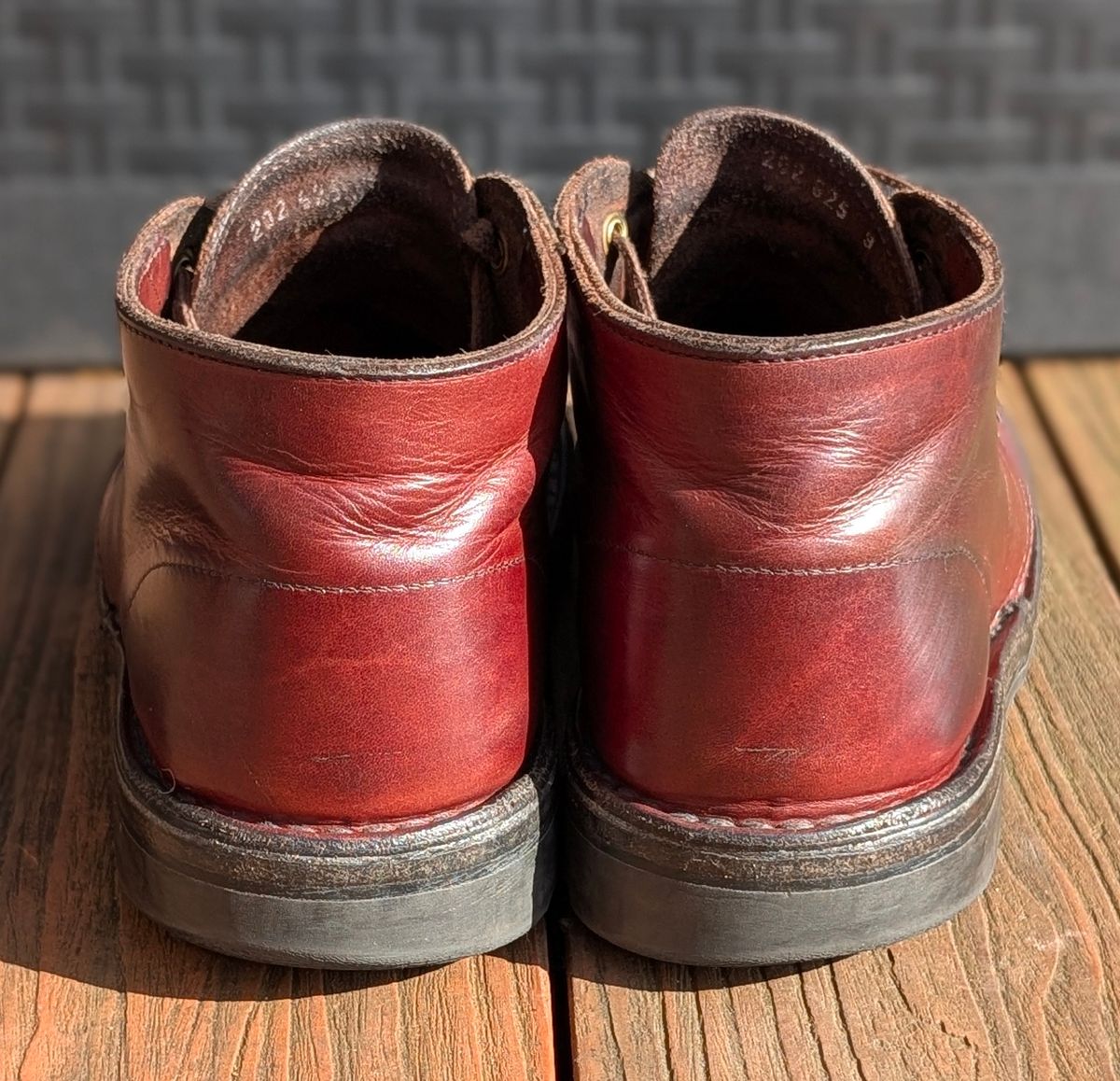Photo by Yakkboot73 on April 5, 2026 of the Jim Green Custom Vellie Composite Toe Cap in Walnut Veg Tan.