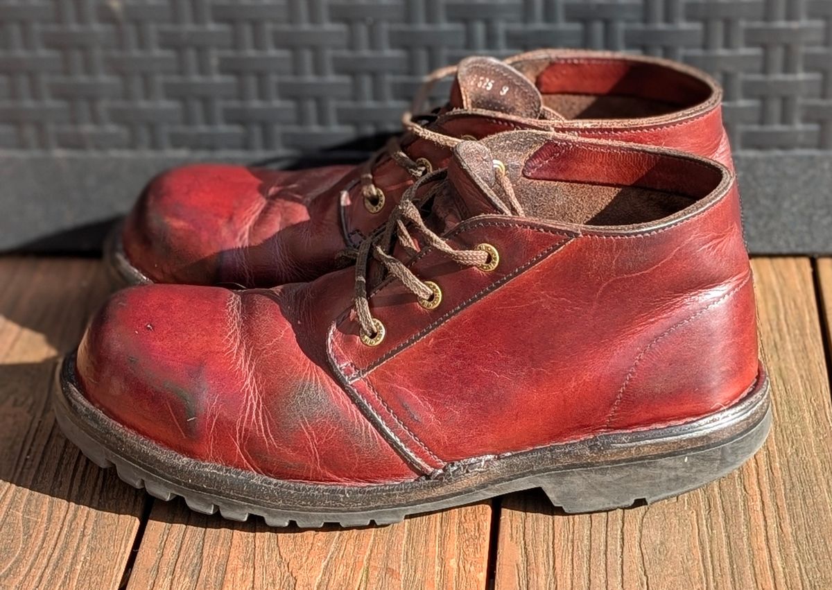 Photo by Yakkboot73 on April 5, 2026 of the Jim Green Custom Vellie Composite Toe Cap in Walnut Veg Tan.
