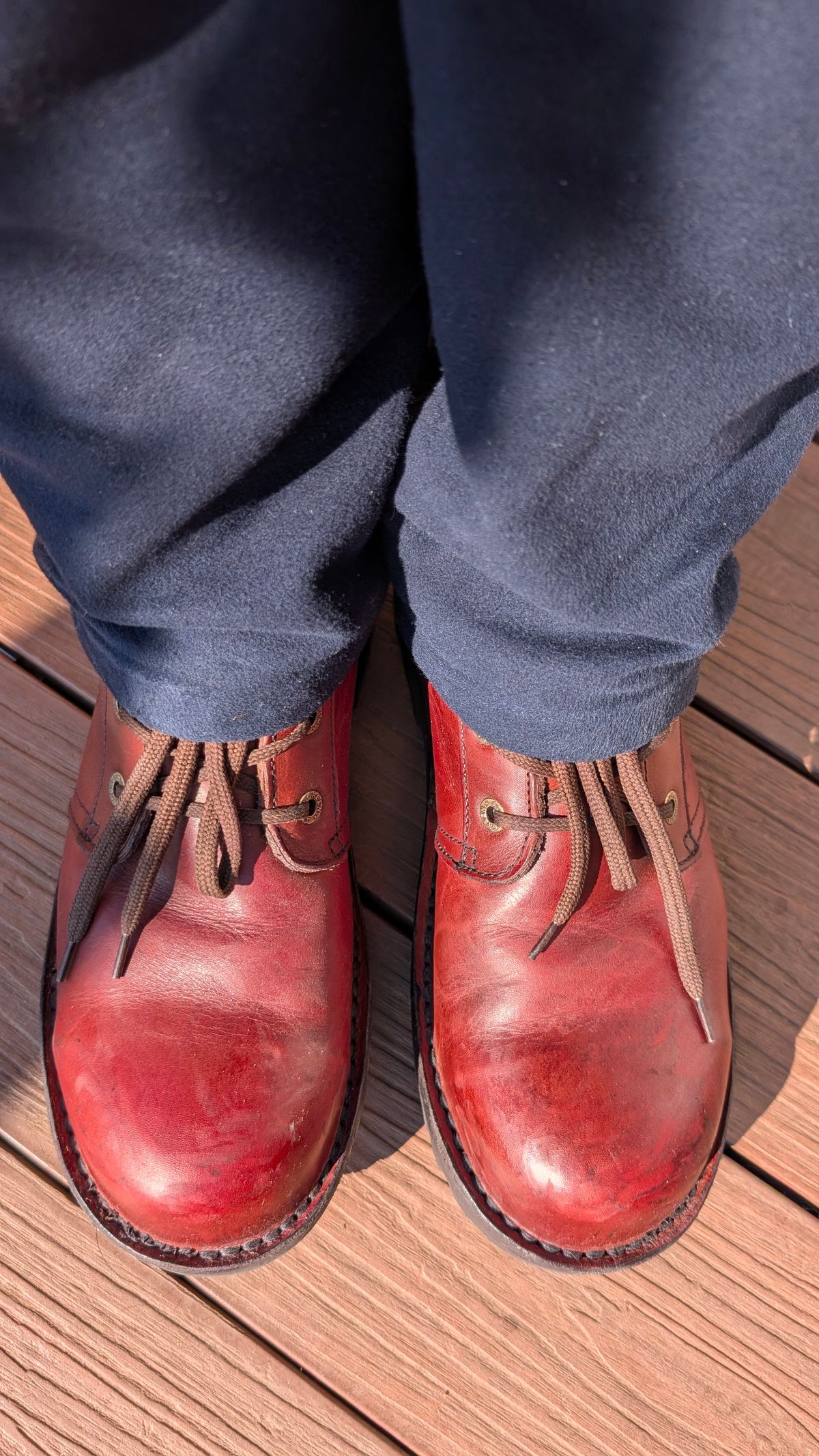 Photo by Yakkboot73 on April 2, 2025 of the Jim Green Custom Vellie Composite Toe Cap in Walnut Veg Tan.
