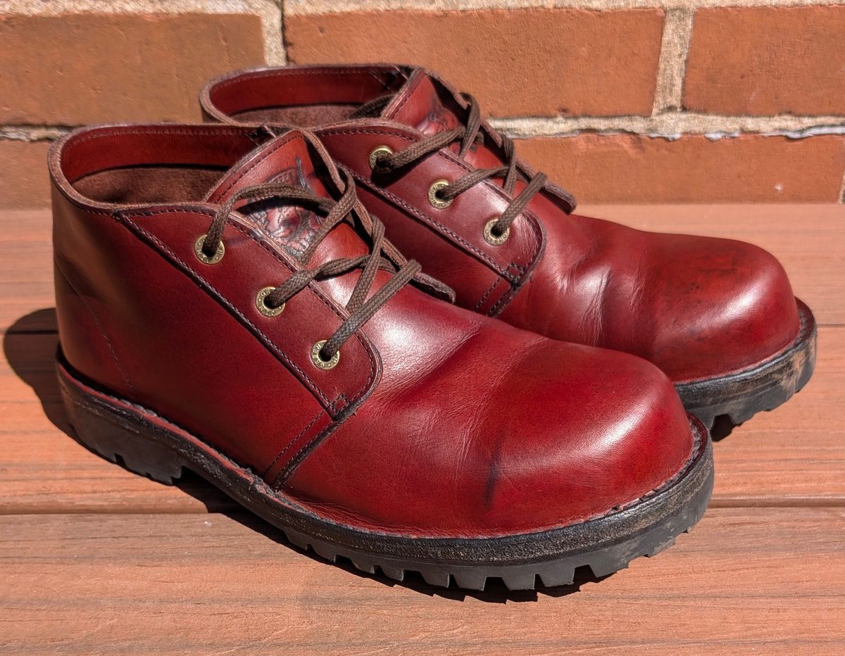 Photo by Yakkboot73 on April 27, 2025 of the Jim Green Custom Vellie Composite Toe Cap in Walnut Veg Tan.