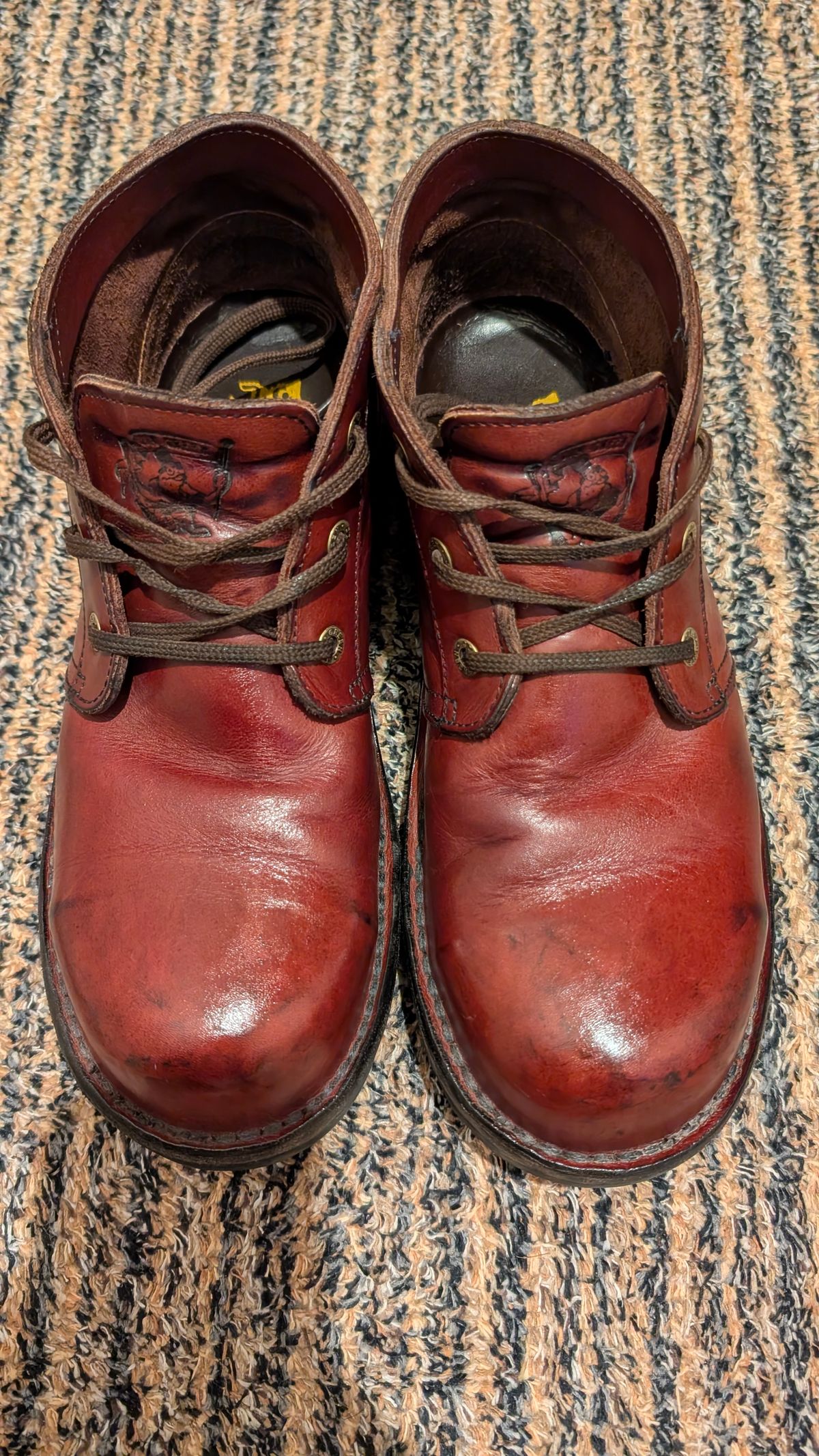 Photo by Yakkboot73 on May 12, 2025 of the Jim Green Custom Vellie Composite Toe Cap in Walnut Veg Tan.