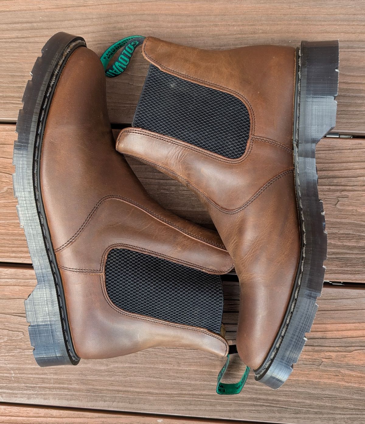 Photo by Yakkboot73 on October 1, 2025 of the Solovair Dealer Boot in Gaucho Crazy Horse Greasy Pull Up.