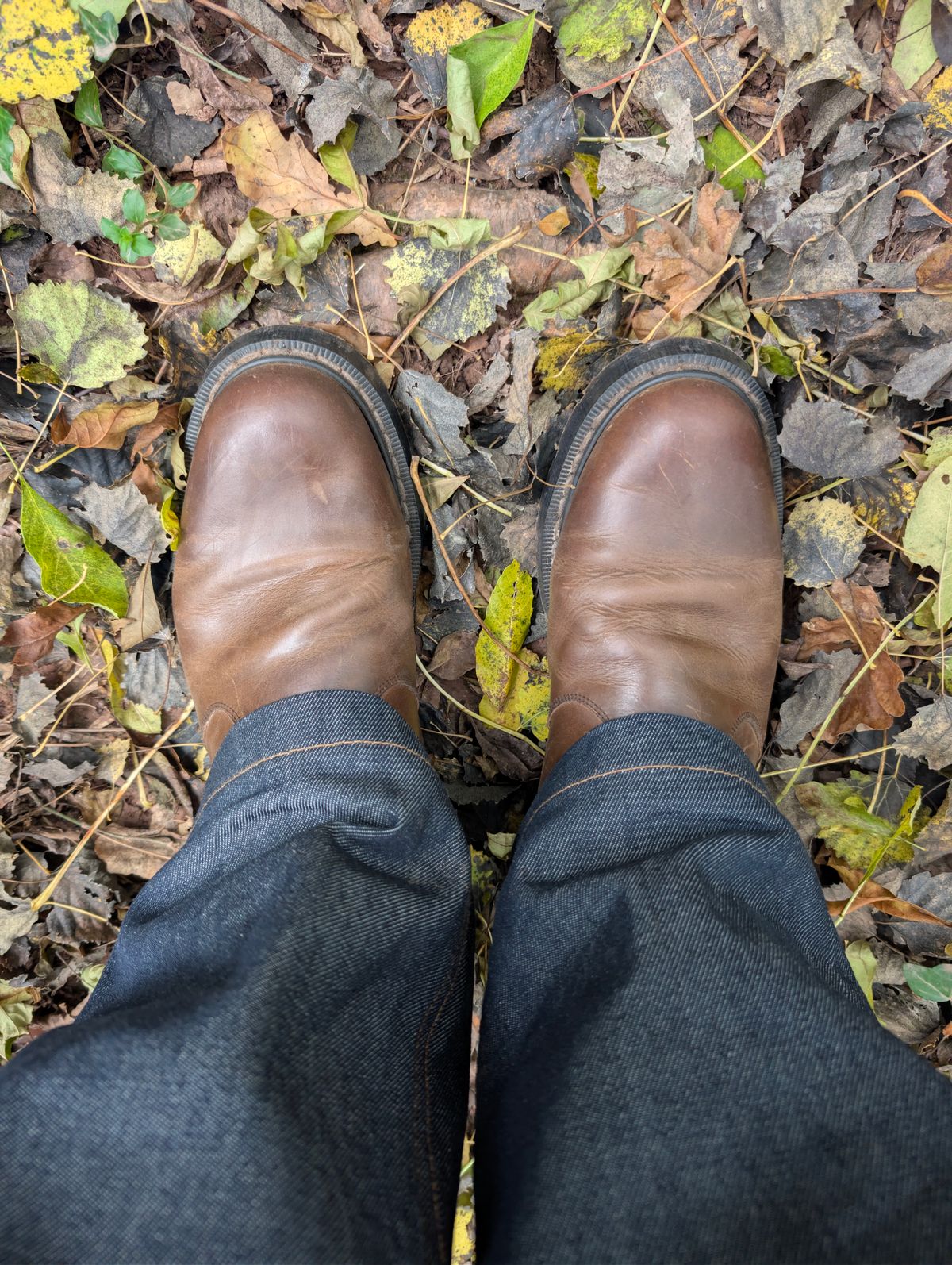 Photo by Yakkboot73 on October 18, 2025 of the Solovair Dealer Boot in Gaucho Crazy Horse Greasy Pull Up.