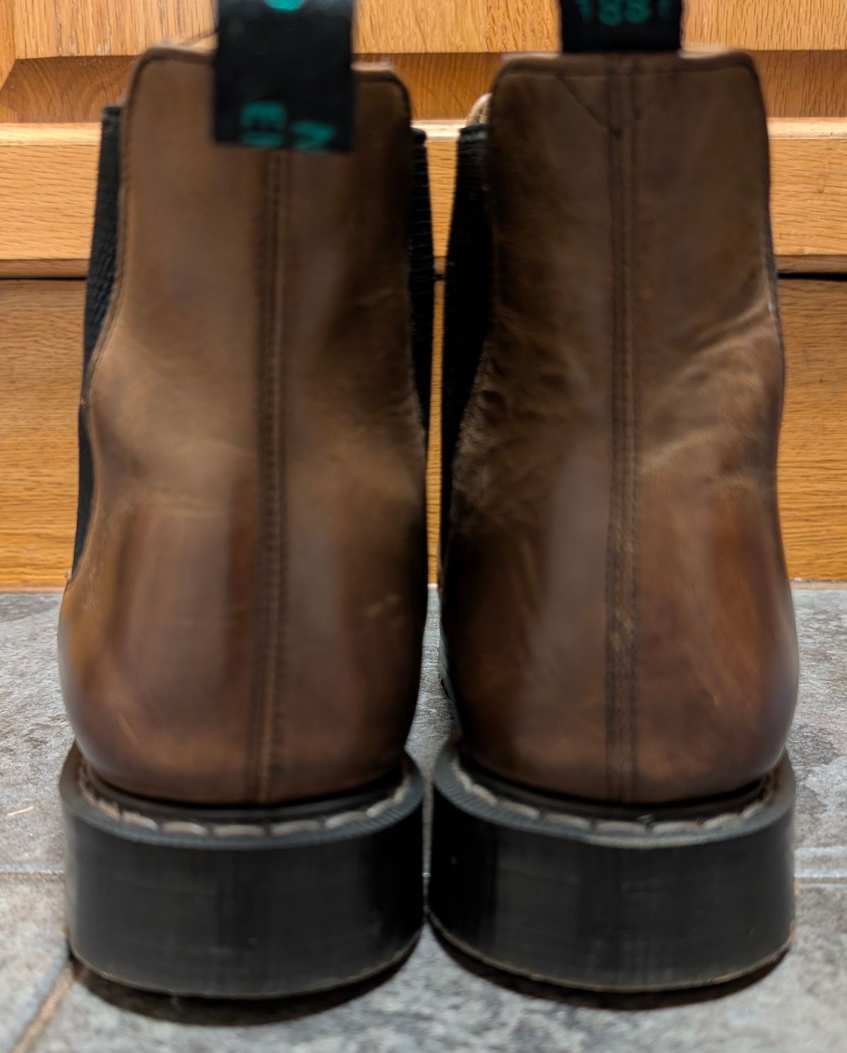 Photo by Yakkboot73 on December 3, 2025 of the Solovair Dealer Boot in Gaucho Crazy Horse Greasy Pull Up.