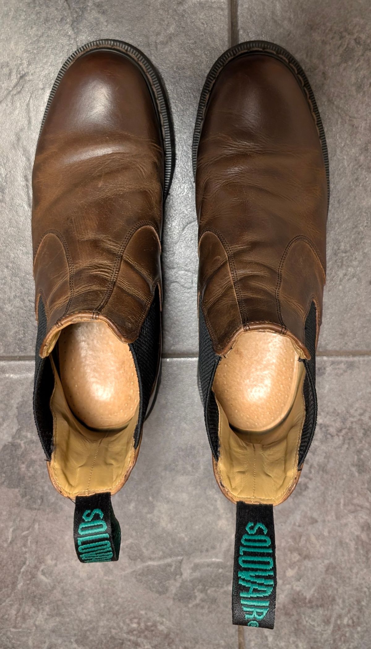 Photo by Yakkboot73 on December 3, 2025 of the Solovair Dealer Boot in Gaucho Crazy Horse Greasy Pull Up.