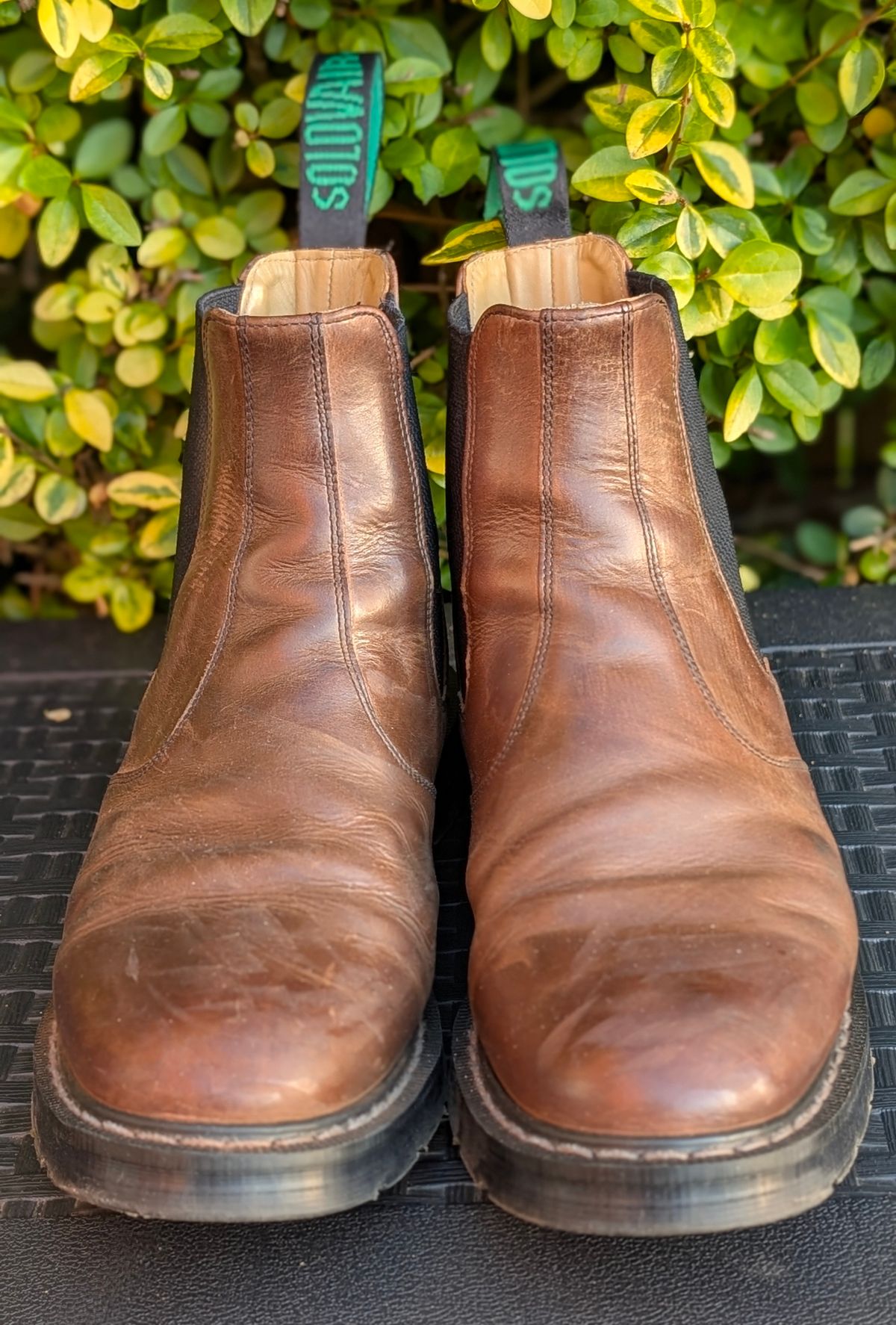 Photo by Yakkboot73 on January 2, 2026 of the Solovair Dealer Boot in Gaucho Crazy Horse Greasy Pull Up.