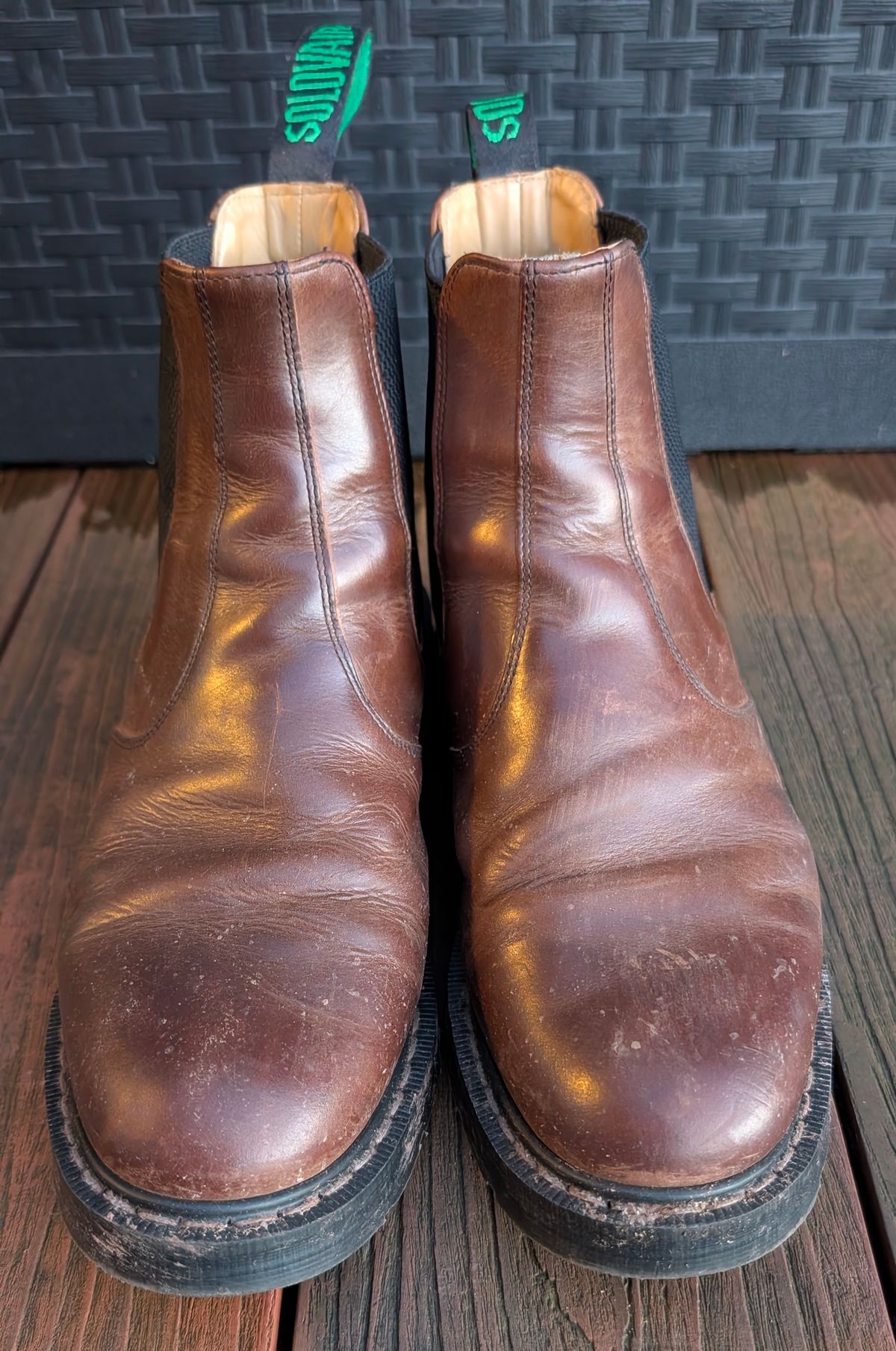 Photo by Yakkboot73 on February 4, 2026 of the Solovair Dealer Boot in Gaucho Crazy Horse Greasy Pull Up.