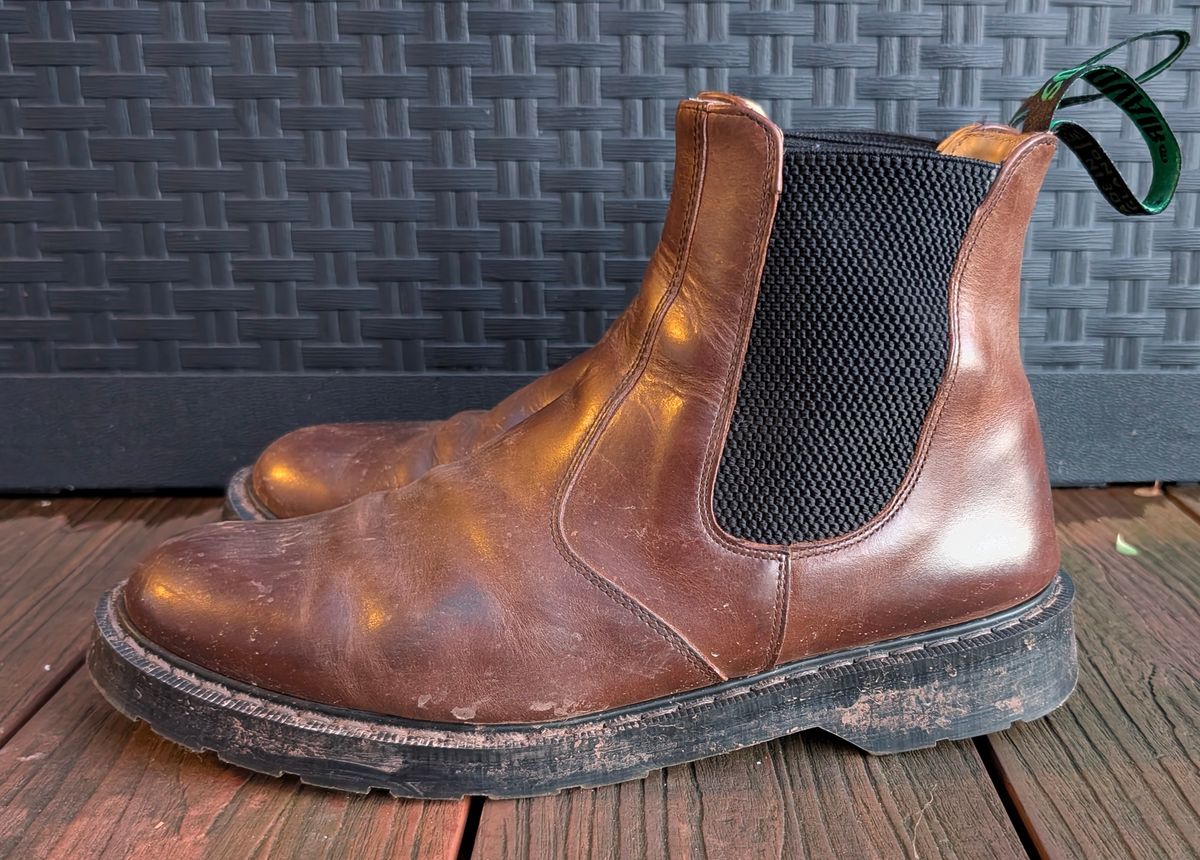 Photo by Yakkboot73 on February 4, 2026 of the Solovair Dealer Boot in Gaucho Crazy Horse Greasy Pull Up.