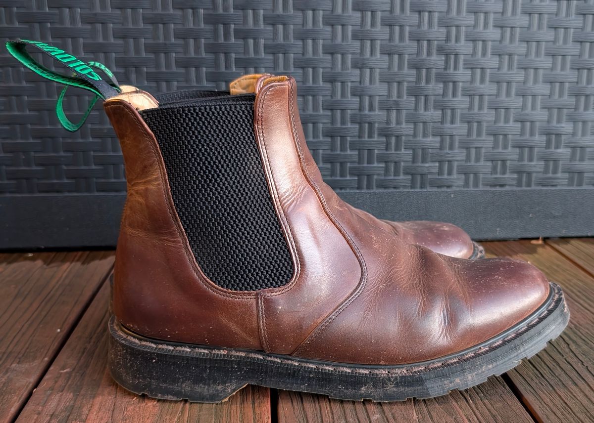 Photo by Yakkboot73 on February 4, 2026 of the Solovair Dealer Boot in Gaucho Crazy Horse Greasy Pull Up.