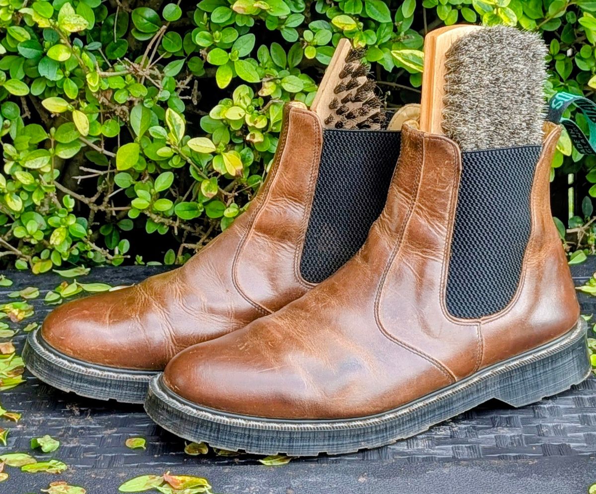 Photo by Yakkboot73 on March 1, 2026 of the Solovair Dealer Boot in Gaucho Crazy Horse Greasy Pull Up.