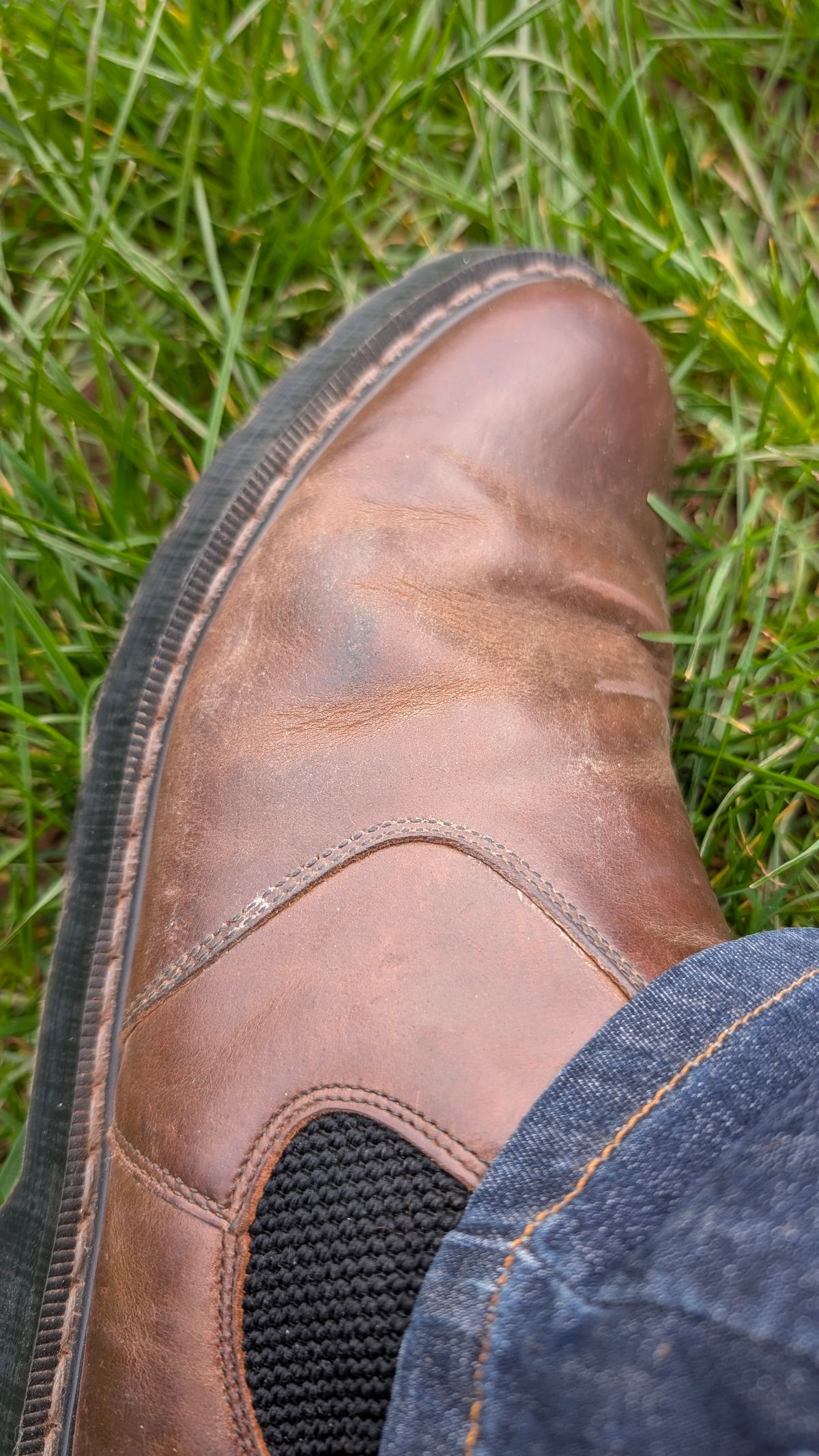 Photo by Yakkboot73 on March 16, 2026 of the Solovair Dealer Boot in Gaucho Crazy Horse Greasy Pull Up.