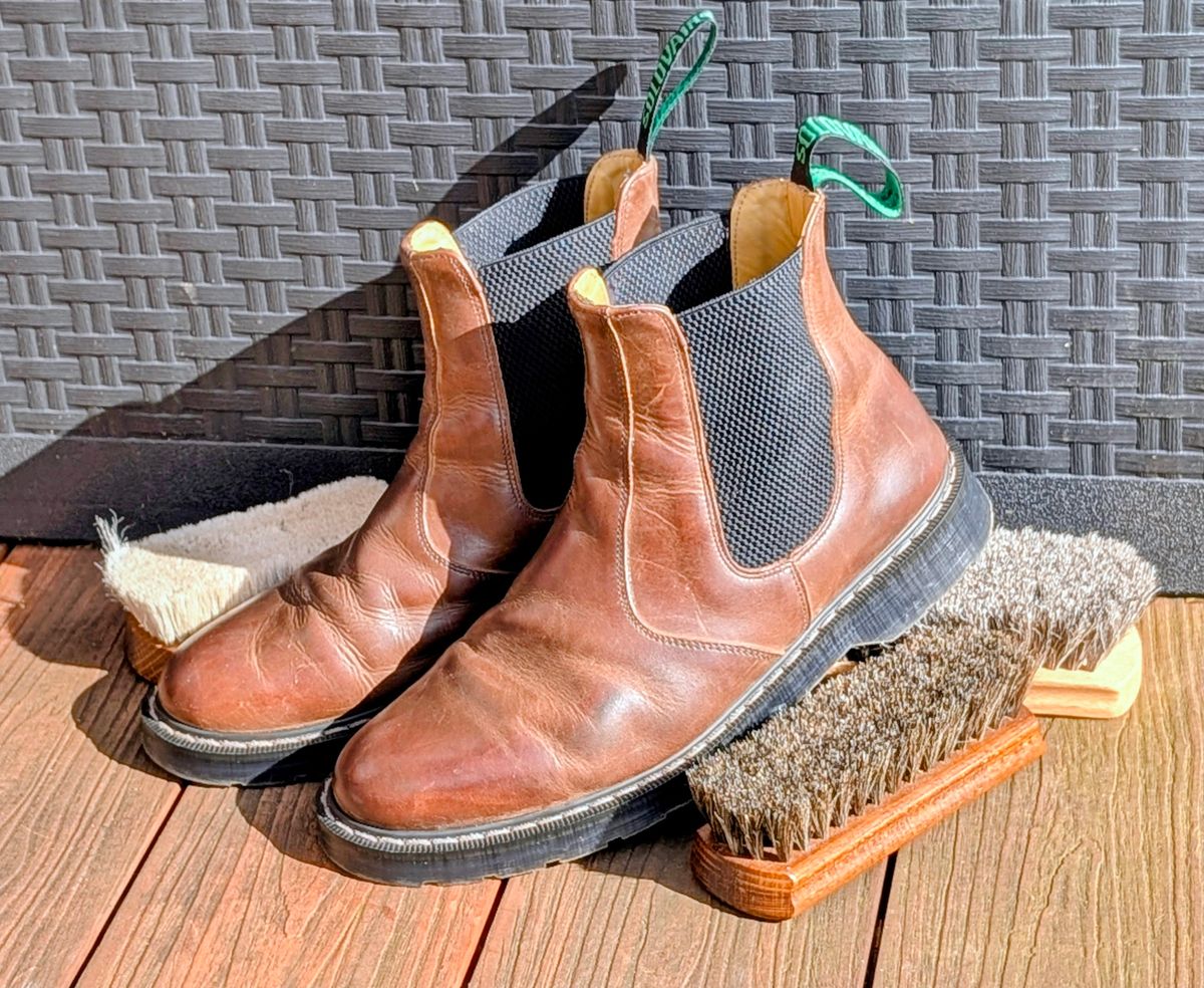 Photo by Yakkboot73 on April 5, 2026 of the Solovair Dealer Boot in Gaucho Crazy Horse Greasy Pull Up.