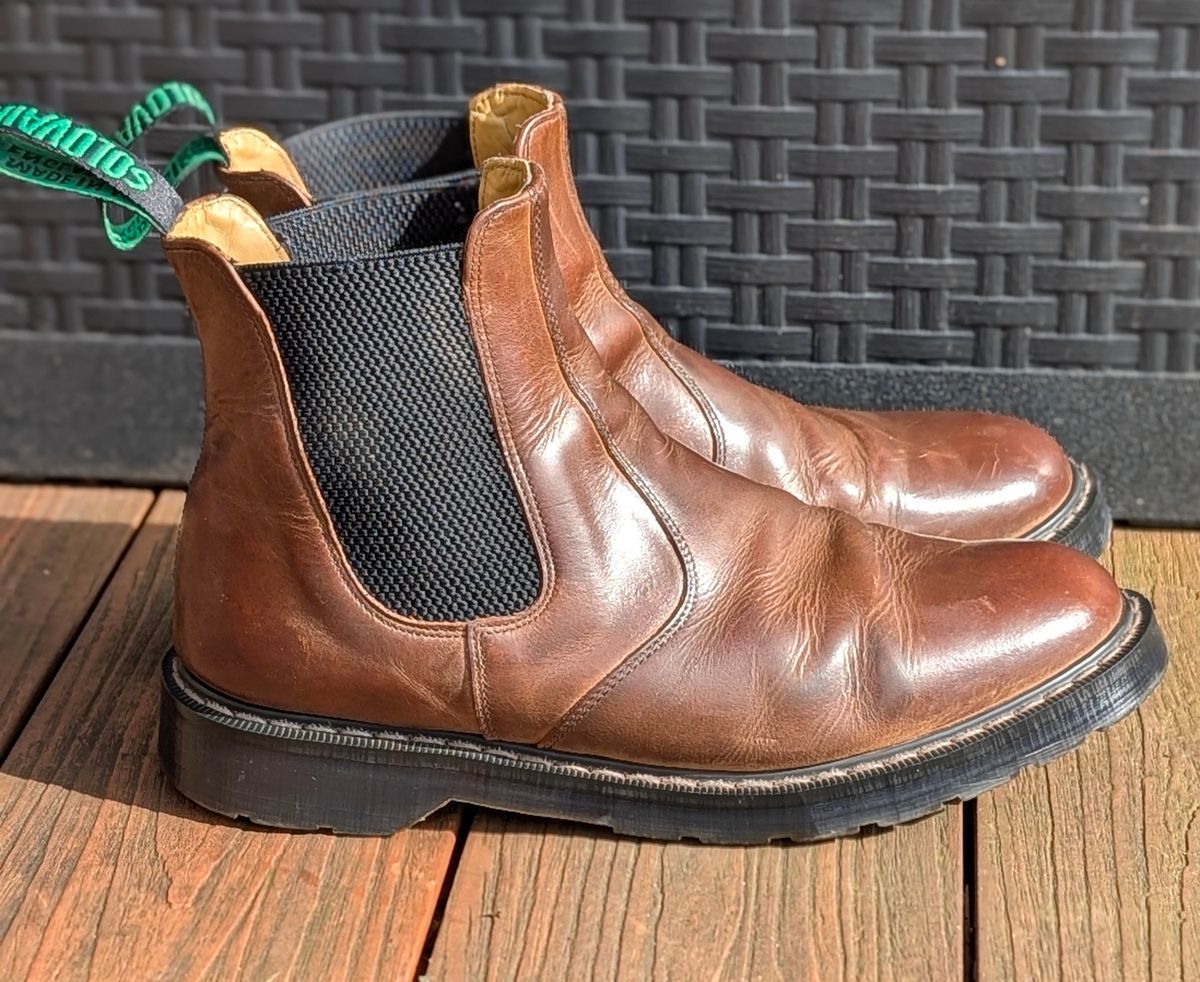 Photo by Yakkboot73 on April 5, 2026 of the Solovair Dealer Boot in Gaucho Crazy Horse Greasy Pull Up.