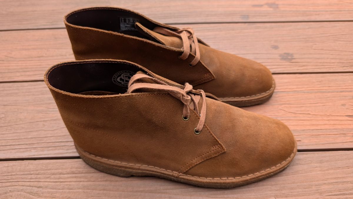 Photo by Yakkboot73 on July 1, 2025 of the Clarks Desert Boot in C. F Stead Cola Suede.