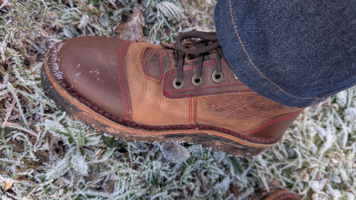 Photo by Yakkboot73 on January 4, 2026 of the Jim Green African Ranger in Bronco & African Buffalo Skin.
