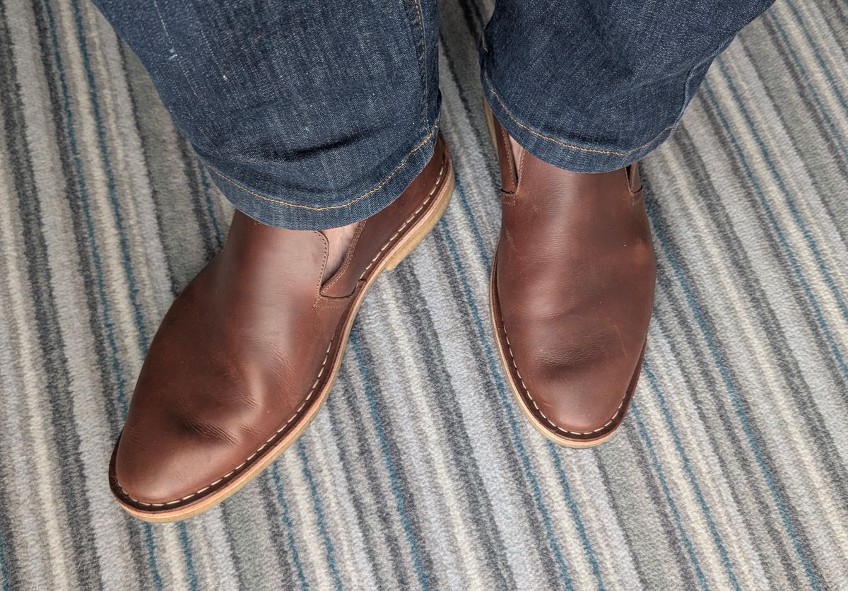 Photo by Yakkboot73 on June 26, 2025 of the Blkbrd Shoemaker Travers in Brown Pull Up.