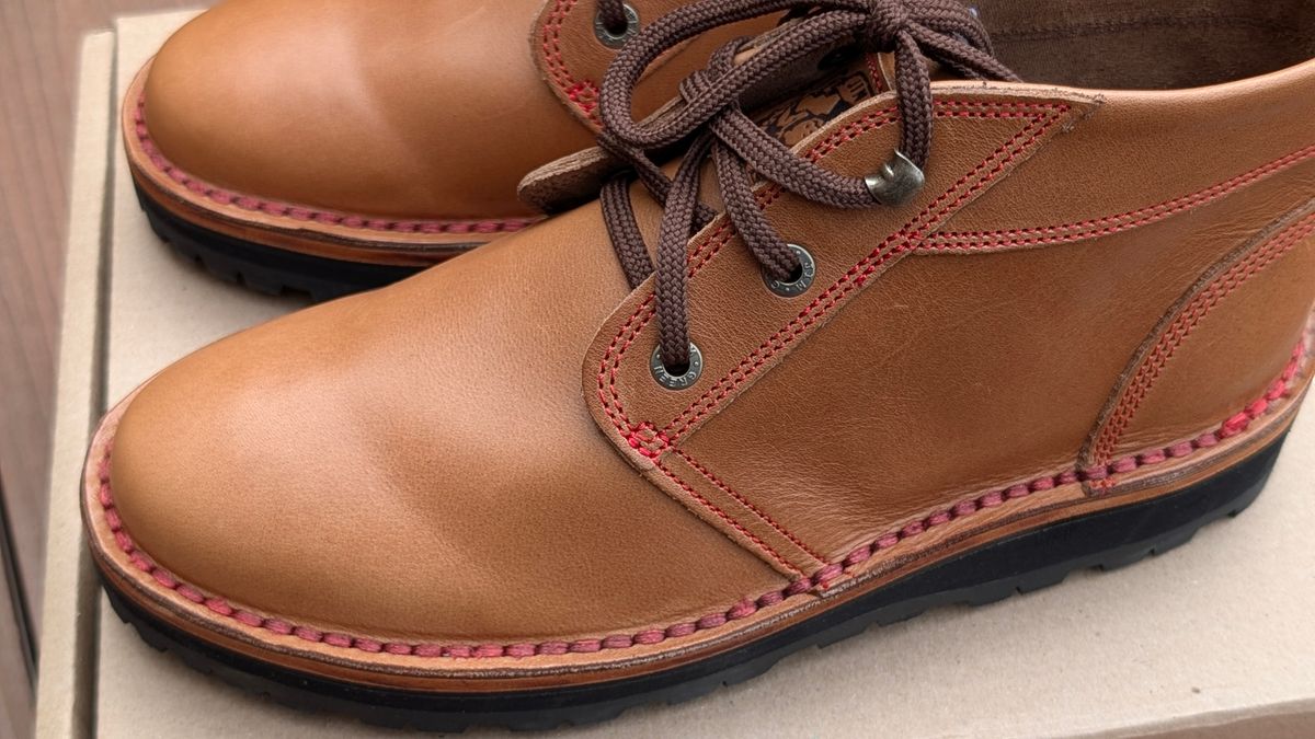 Photo by Yakkboot73 on May 26, 2025 of the Jim Green Turbo Vellie Custom in Natural Veg Tan.