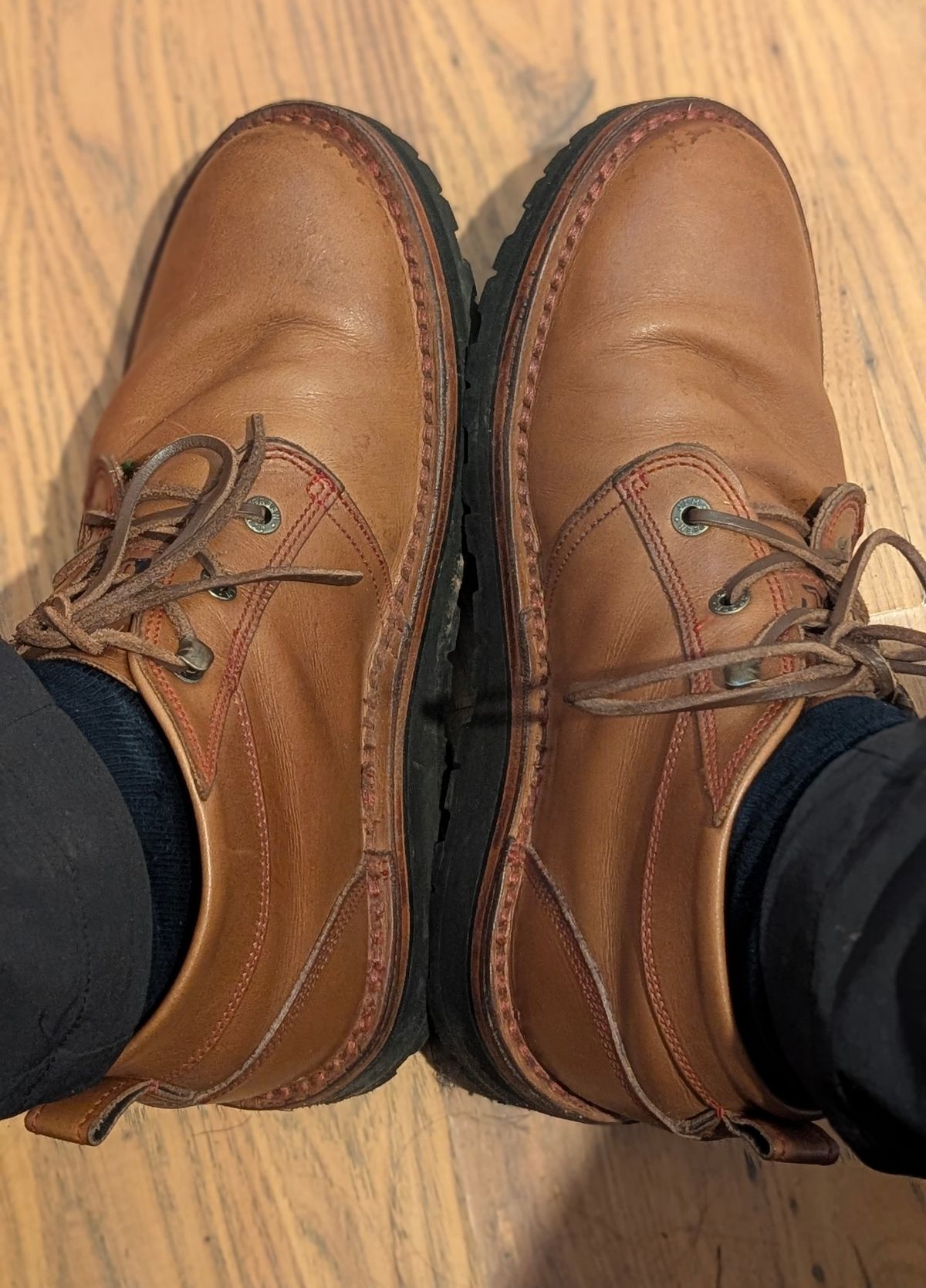 Photo by Yakkboot73 on July 15, 2025 of the Jim Green Turbo Vellie Custom in Natural Veg Tan.
