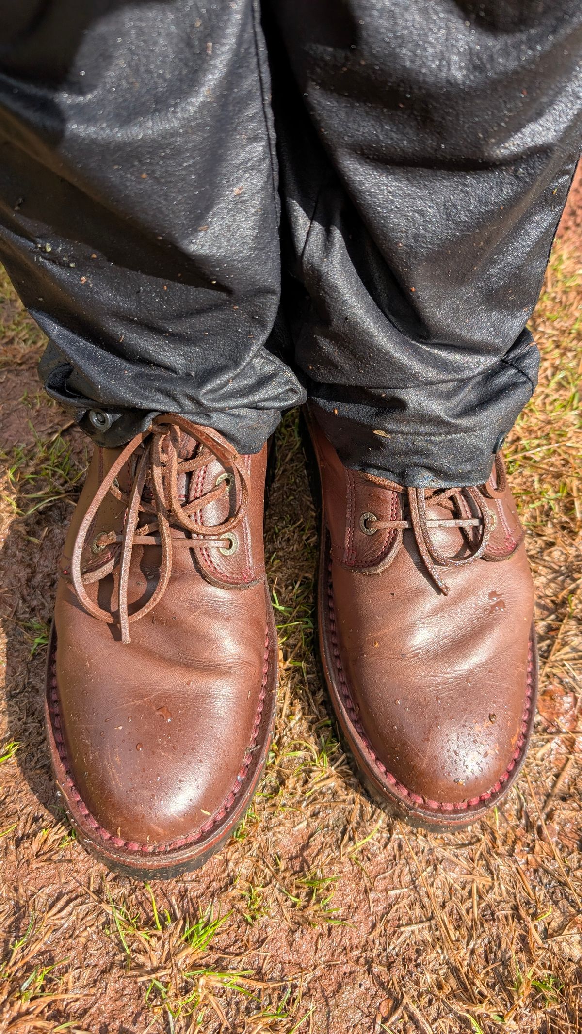 Photo by Yakkboot73 on August 31, 2025 of the Jim Green Turbo Vellie Custom in Natural Veg Tan.