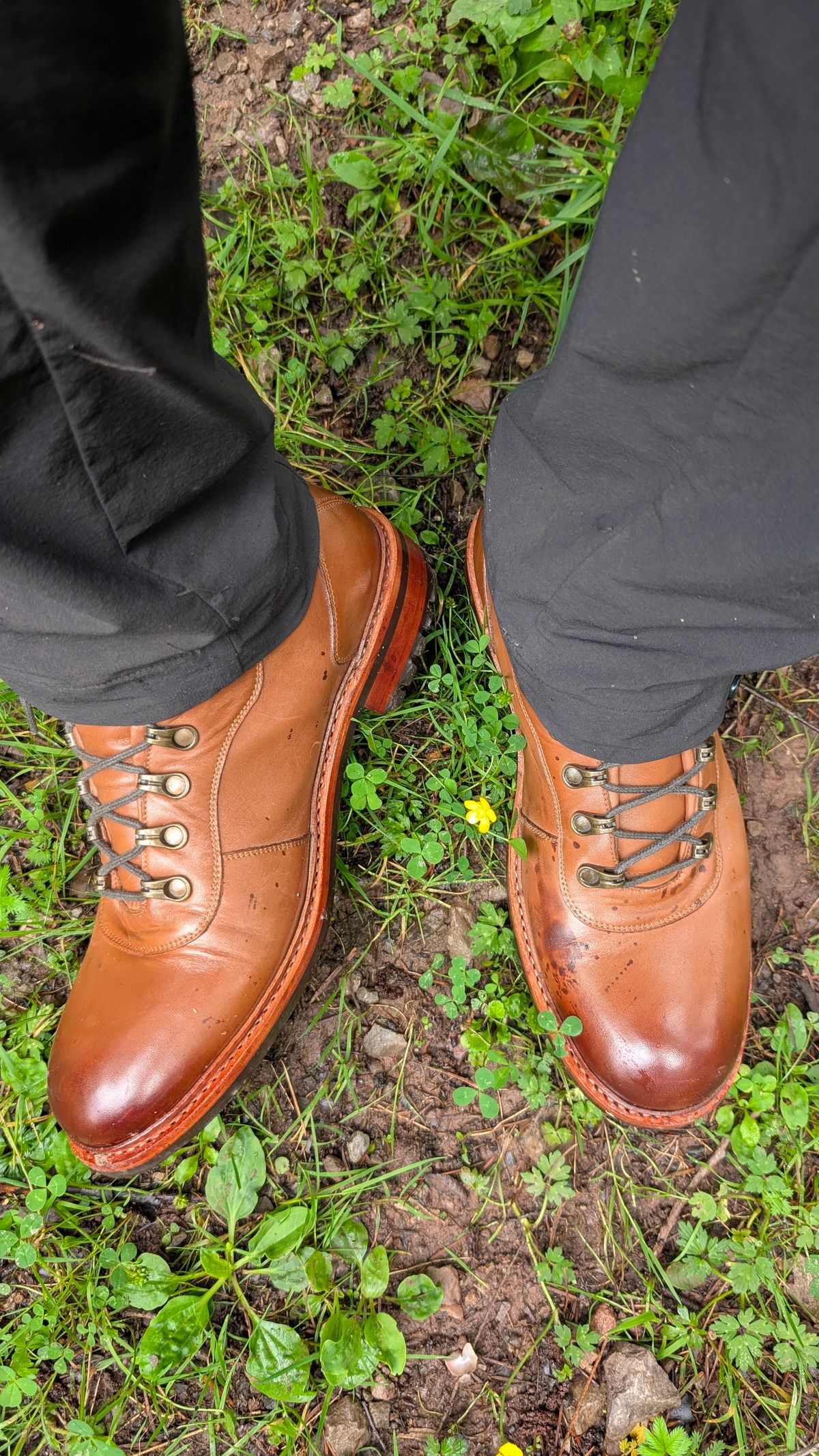 Photo by Yakkboot73 on June 28, 2025 of the Blkbrd Shoemaker Bulwark Trek Boot in Cognac.
