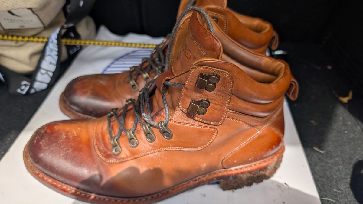 Photo by Yakkboot73 on June 28, 2025 of the Blkbrd Shoemaker Bulwark Trek Boot in Cognac.
