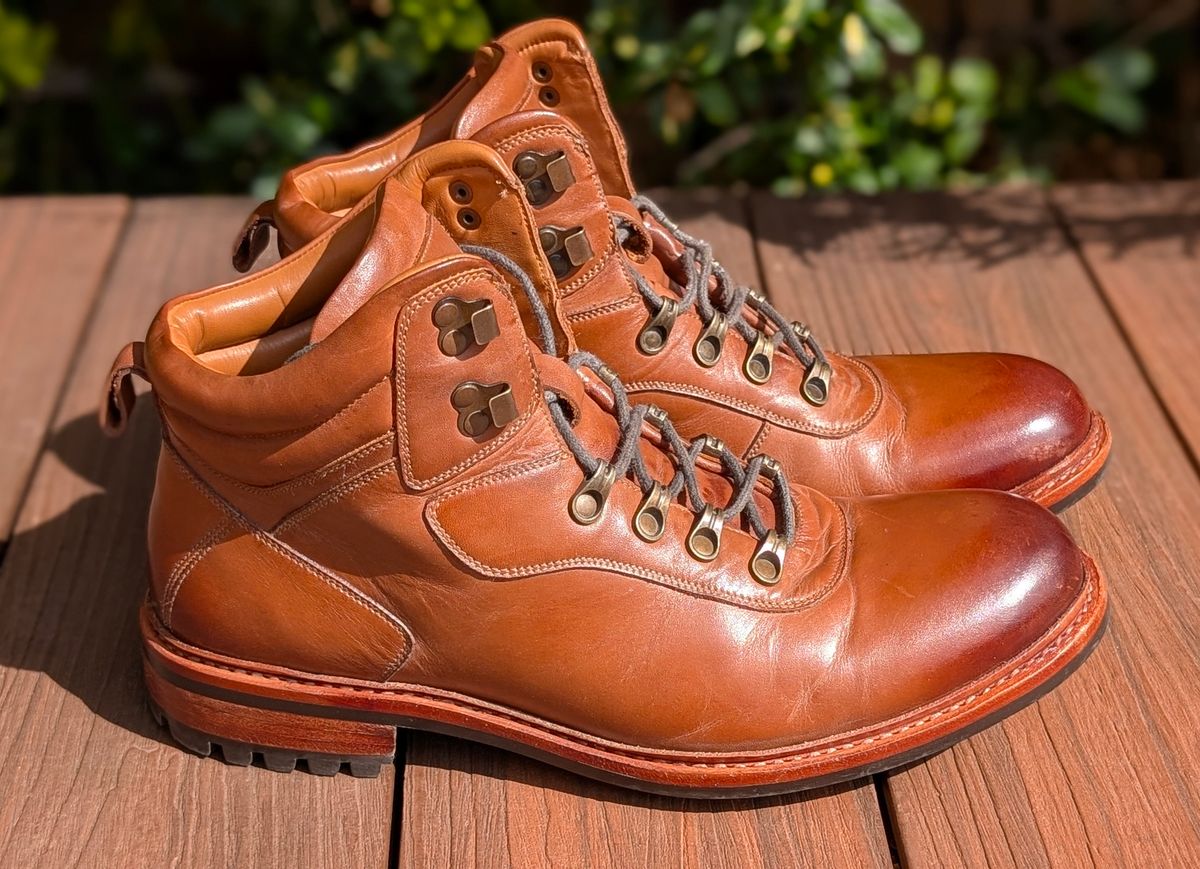 Photo by Yakkboot73 on July 4, 2025 of the Blkbrd Shoemaker Bulwark Trek Boot in Cognac.