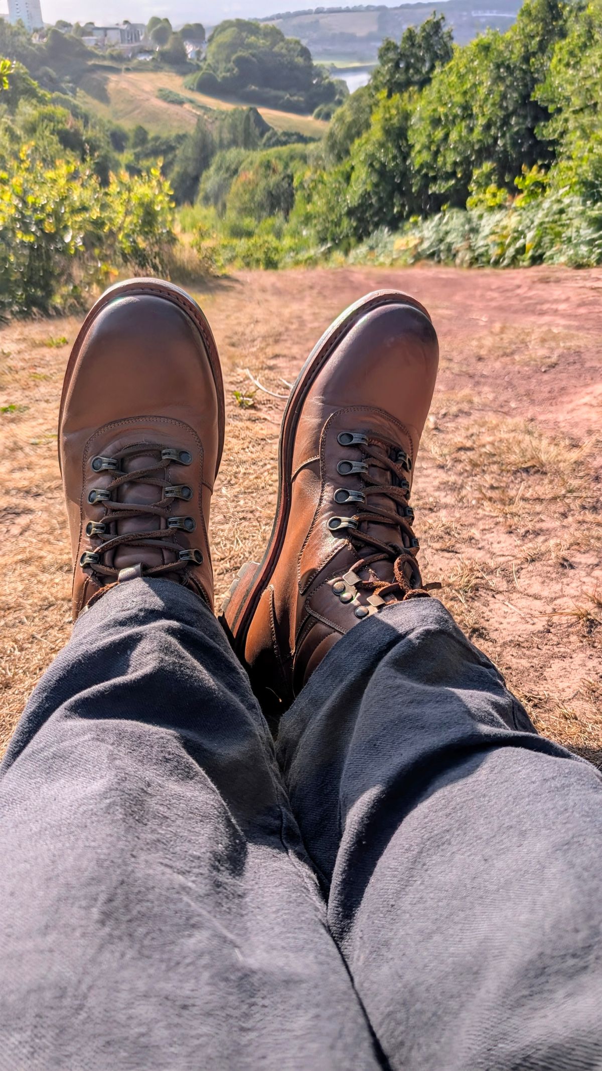 Photo by Yakkboot73 on July 14, 2025 of the Blkbrd Shoemaker Bulwark Trek Boot in Cognac.