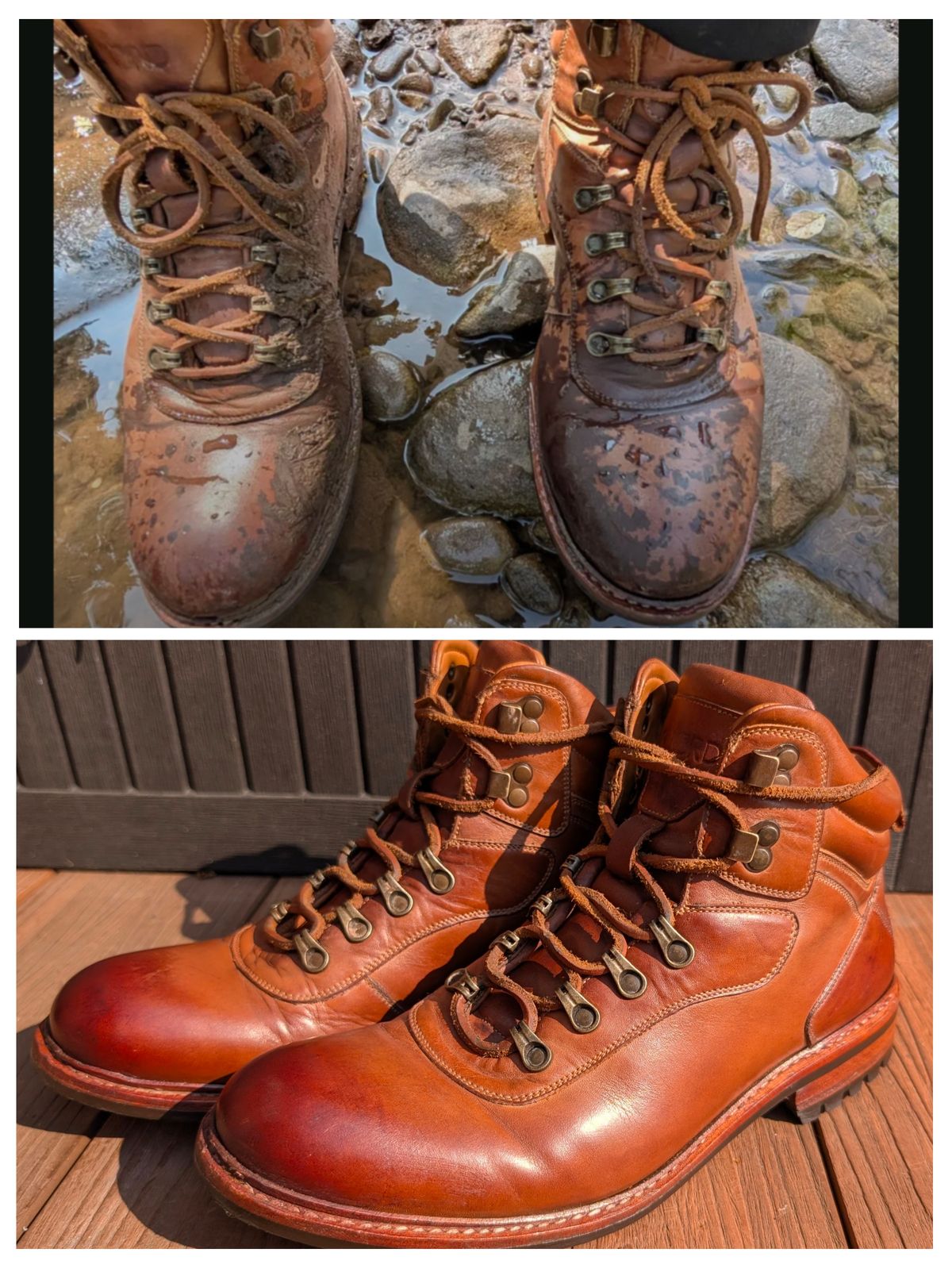 Photo by Yakkboot73 on August 17, 2025 of the Blkbrd Shoemaker Bulwark Trek Boot in Cognac.