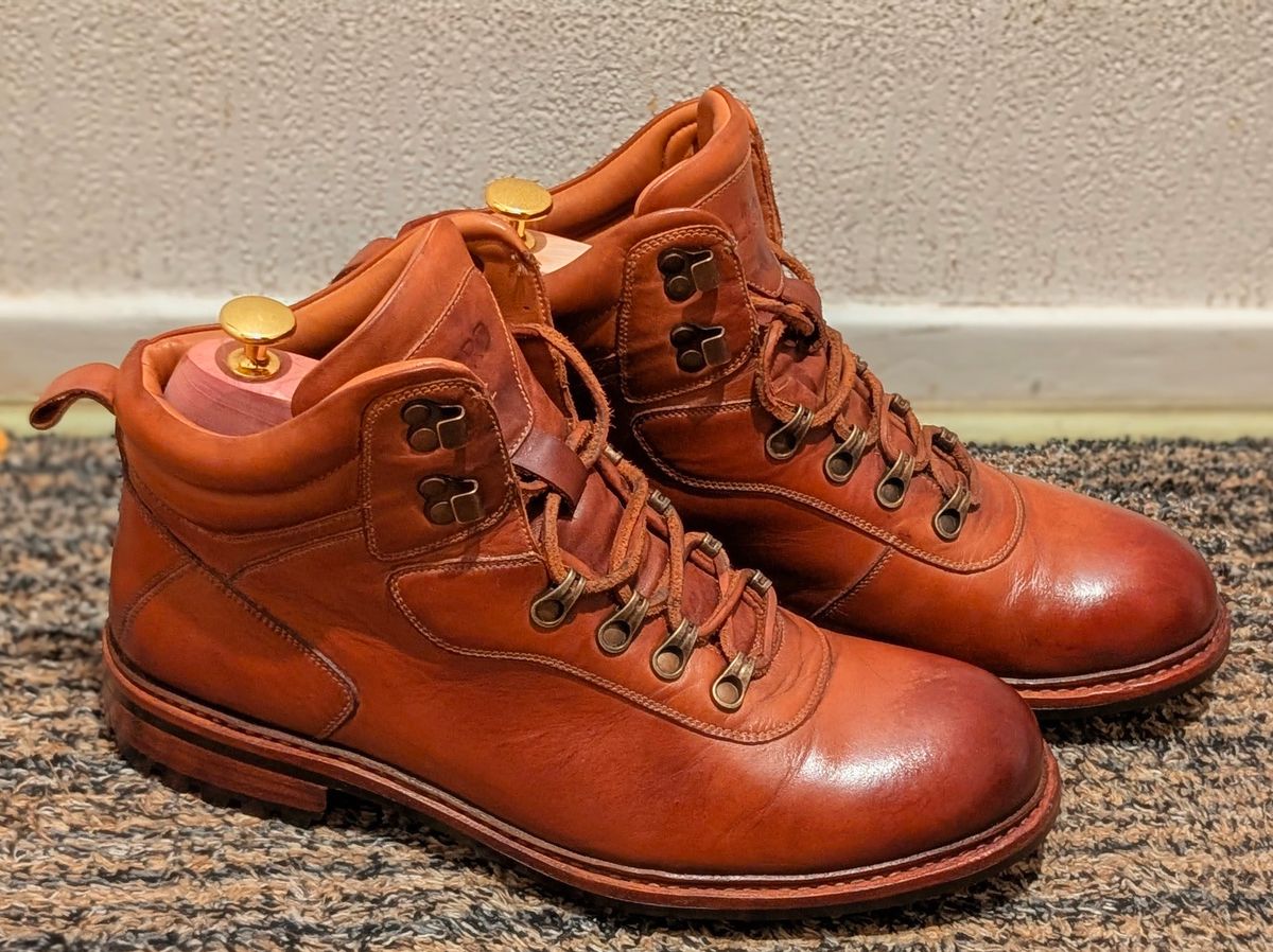 Photo by Yakkboot73 on September 2, 2025 of the Blkbrd Shoemaker Bulwark Trek Boot in Cognac.
