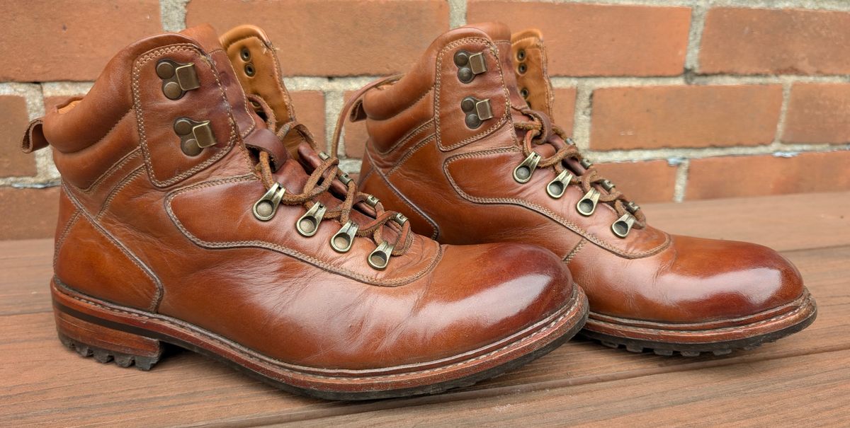 Photo by Yakkboot73 on October 26, 2025 of the Blkbrd Shoemaker Bulwark Trek Boot in Cognac.