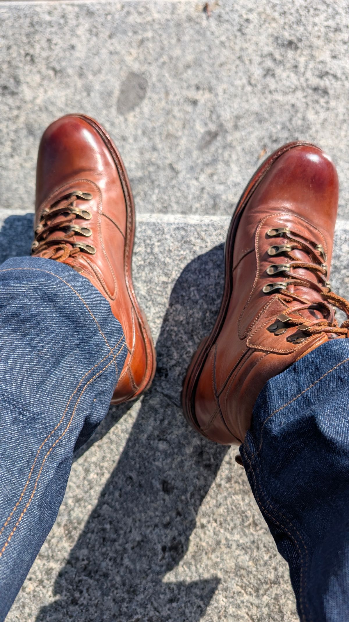 Photo by Yakkboot73 on October 30, 2025 of the Blkbrd Shoemaker Bulwark Trek Boot in Cognac.