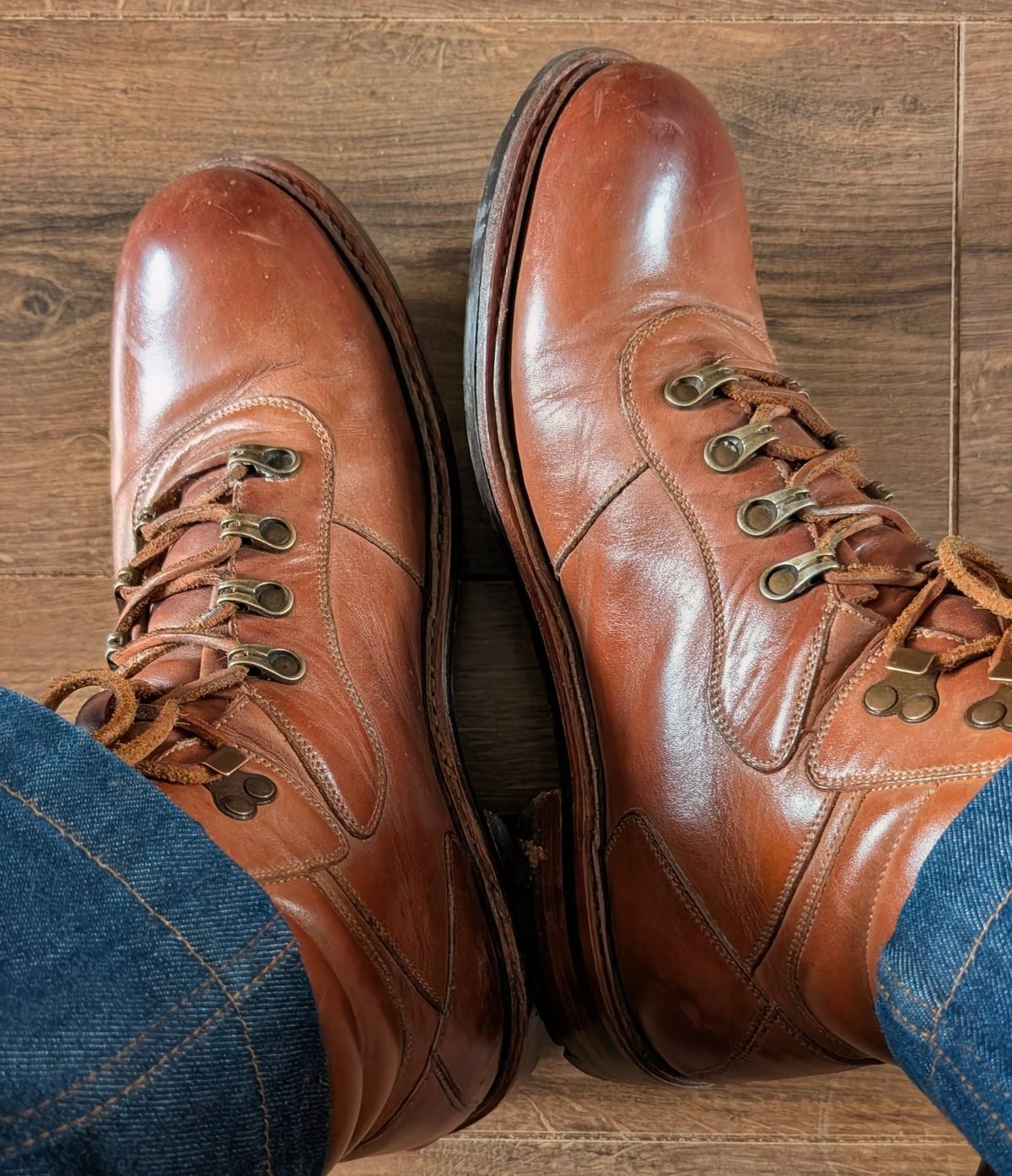 Photo by Yakkboot73 on March 9, 2026 of the Blkbrd Shoemaker Bulwark Trek Boot in Cognac.