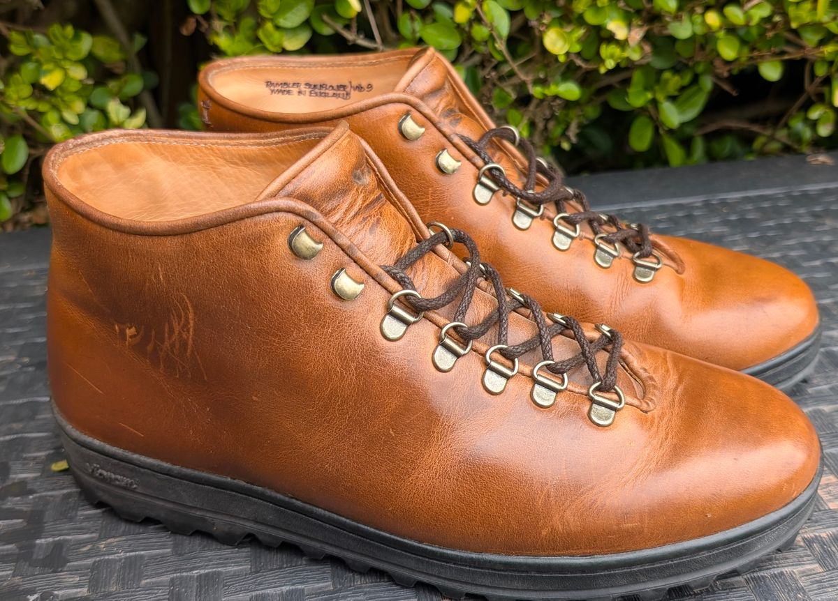 Photo by Yakkboot73 on March 22, 2026 of the Crown Northampton Everdon in Horween Sunflower Chromexcel.
