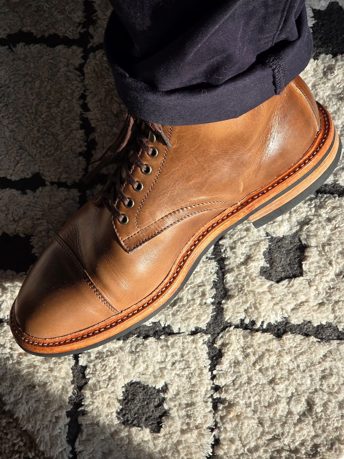 Photo by rsmb on August 8, 2025 of the Oak Street Bootmakers Lakeshore Boot in Horween Natural Chromexcel.
