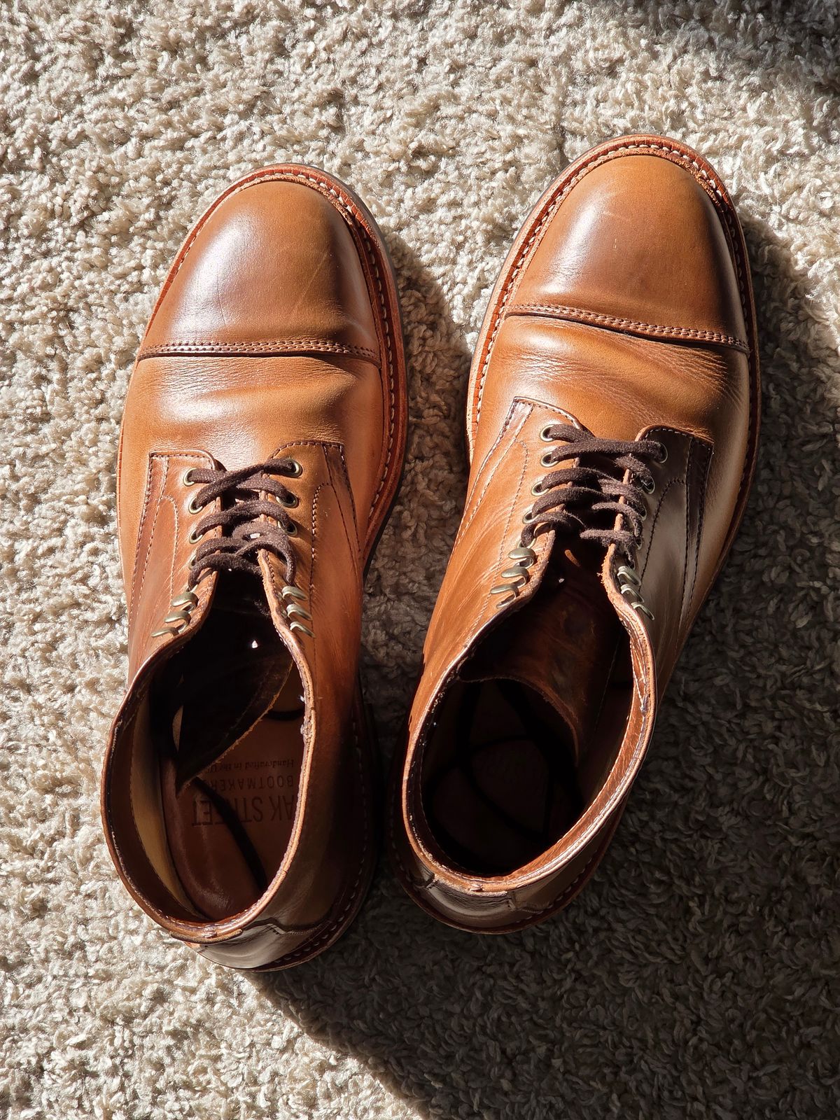 Photo by rsmb on October 19, 2025 of the Oak Street Bootmakers Lakeshore Boot in Horween Natural Chromexcel.